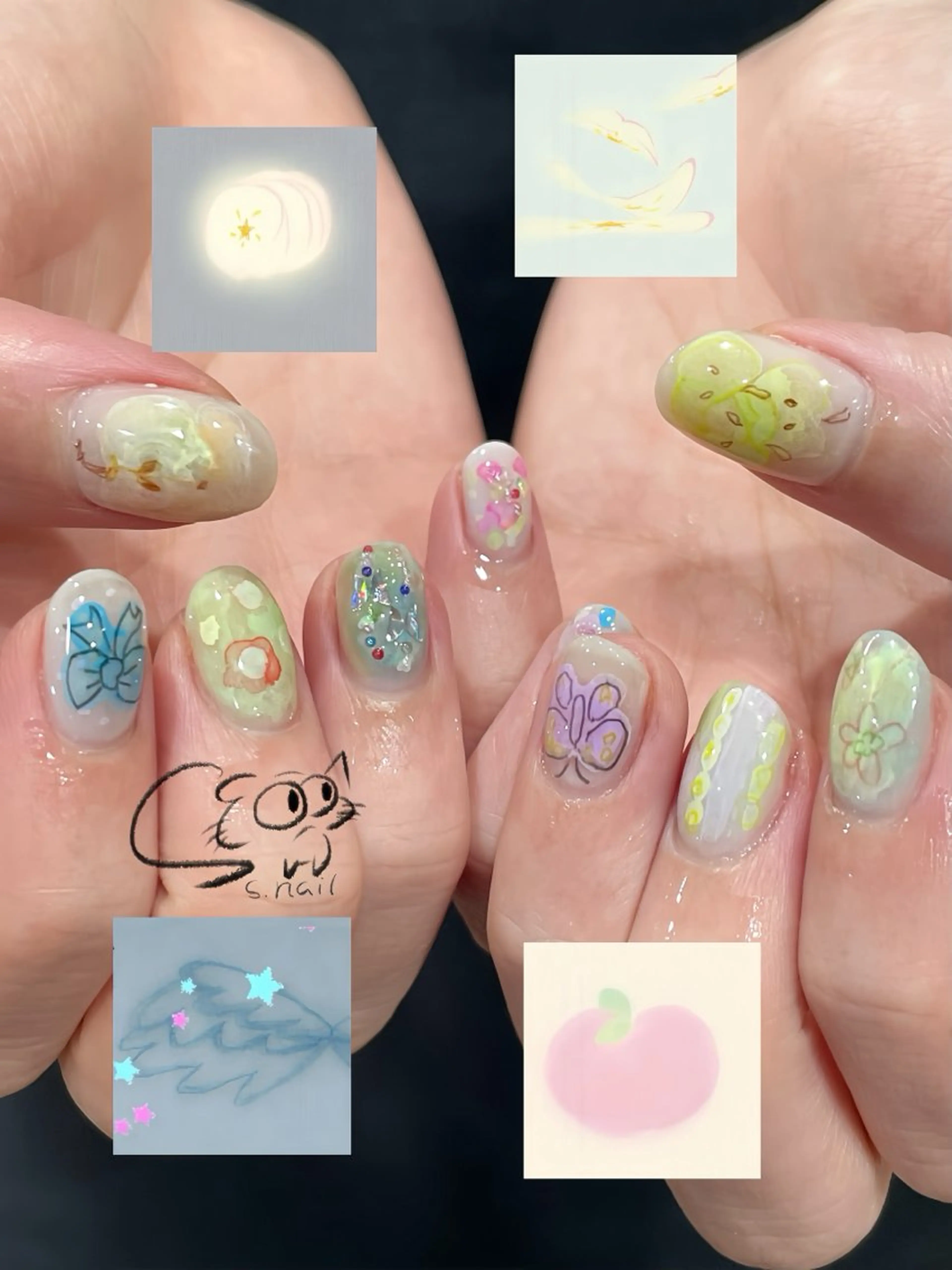ネイル フレンチネイル ジェルネイル キラキラネイル ラメ(グリッター) マグネットネイル ハンドネイル S.nail所属・S.nail _のネイルデザイン
