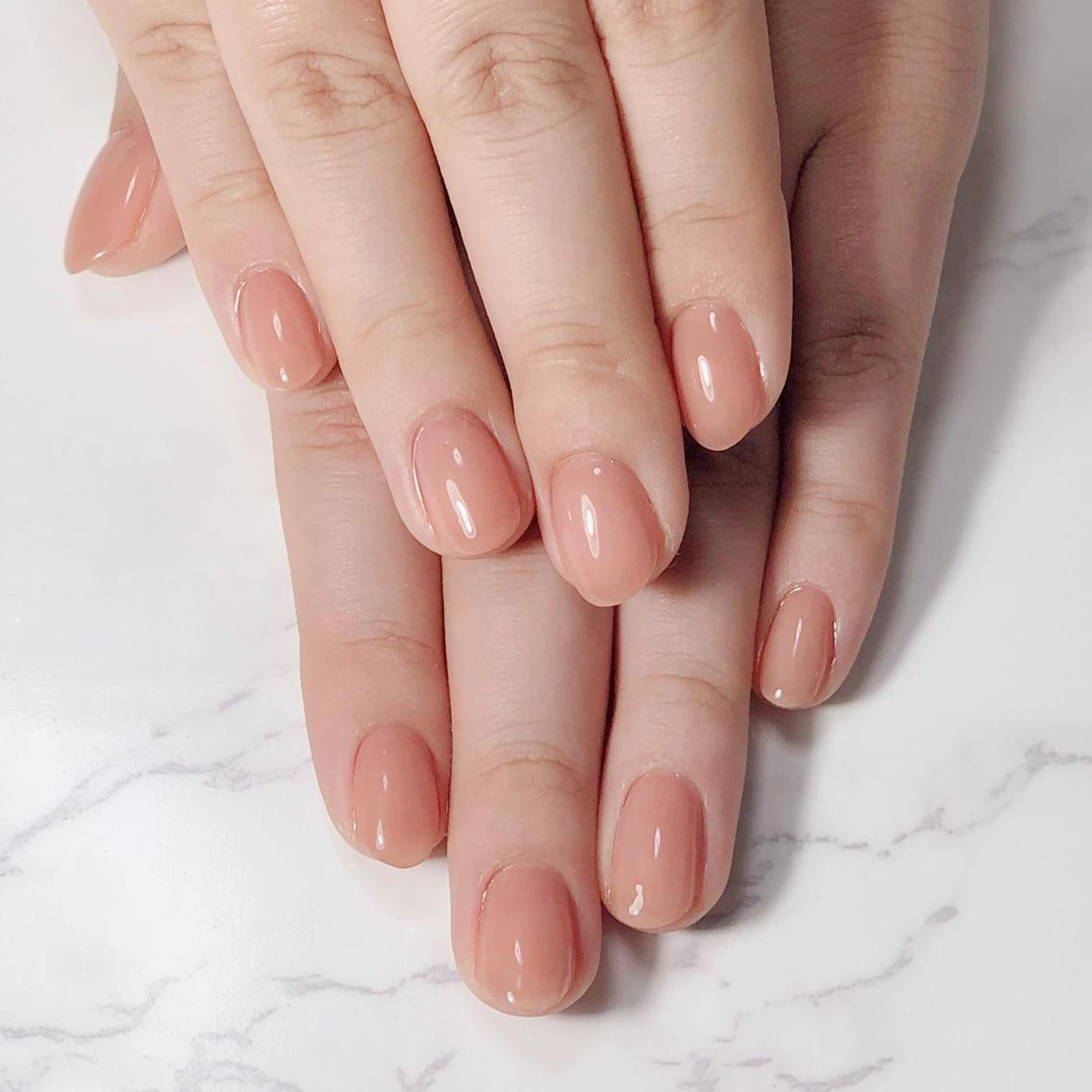 ネイル ジェルネイル オフィスネイル ワンカラーネイル オレンジ ピンク 辻野 和枝のネイルデザイン