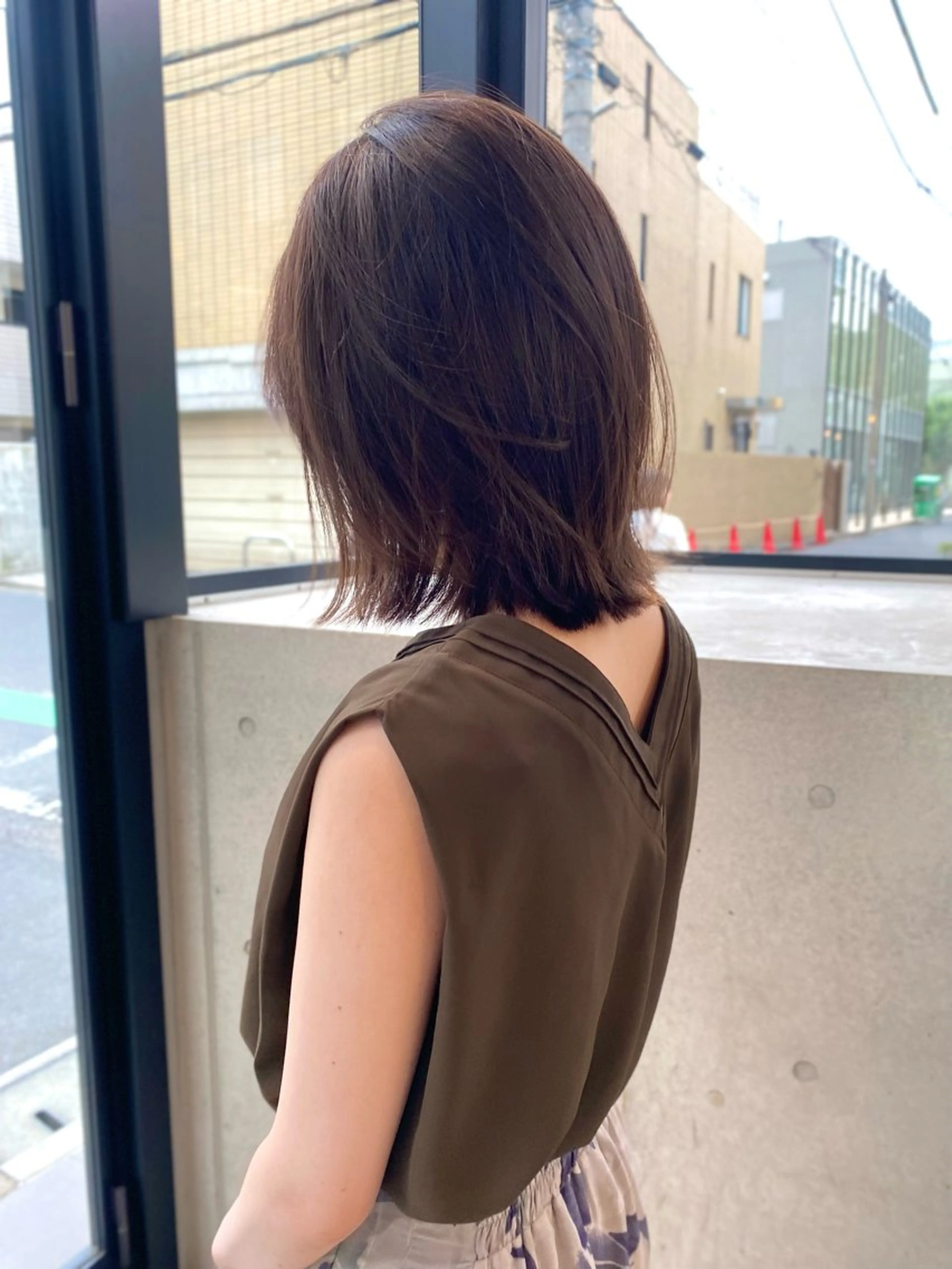 ミディアム カラー カット ヘアカラー トリートメント レイヤー/柔色 /saKiのヘアスタイル