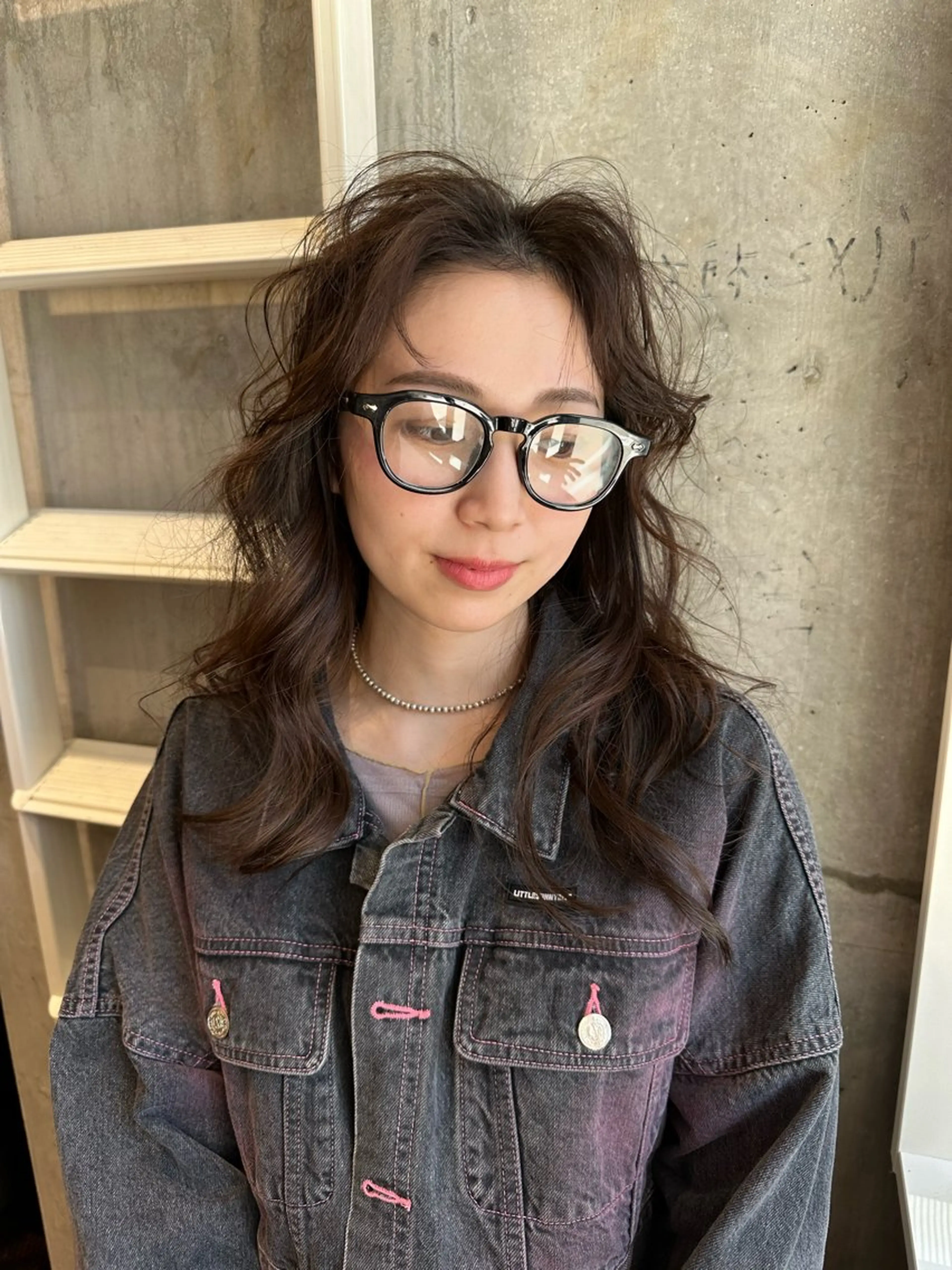 ロング パーマ ボブ　くせ毛風パーマ 艶カラー/横山大樹のヘアスタイル