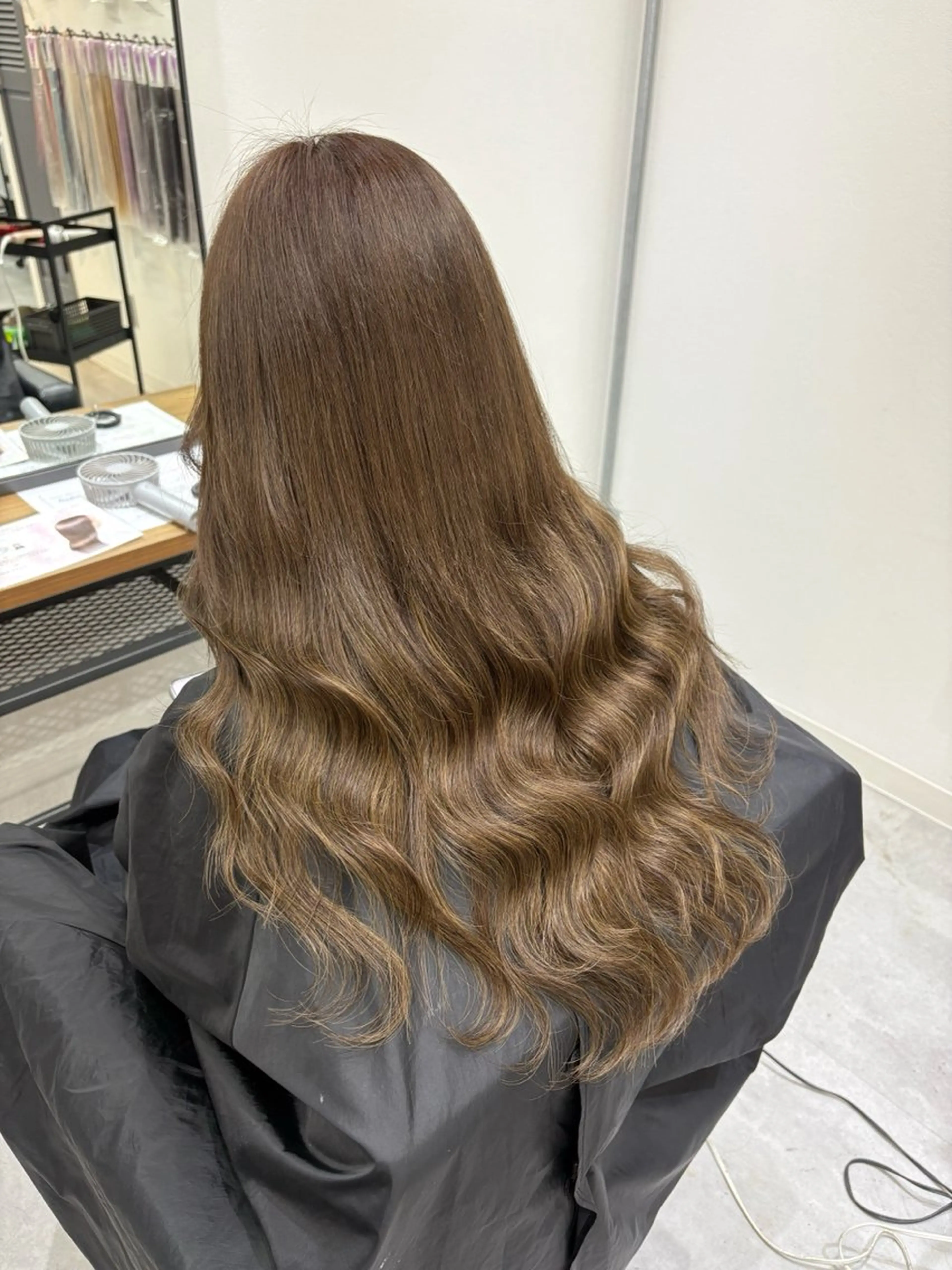 ロング カラー アッシュ アッシュブラウン ブラウンカラー エクステ ヘアカラー エクステ 池袋🧡ダブルカラー /馴染ませエクステのヘアスタイル