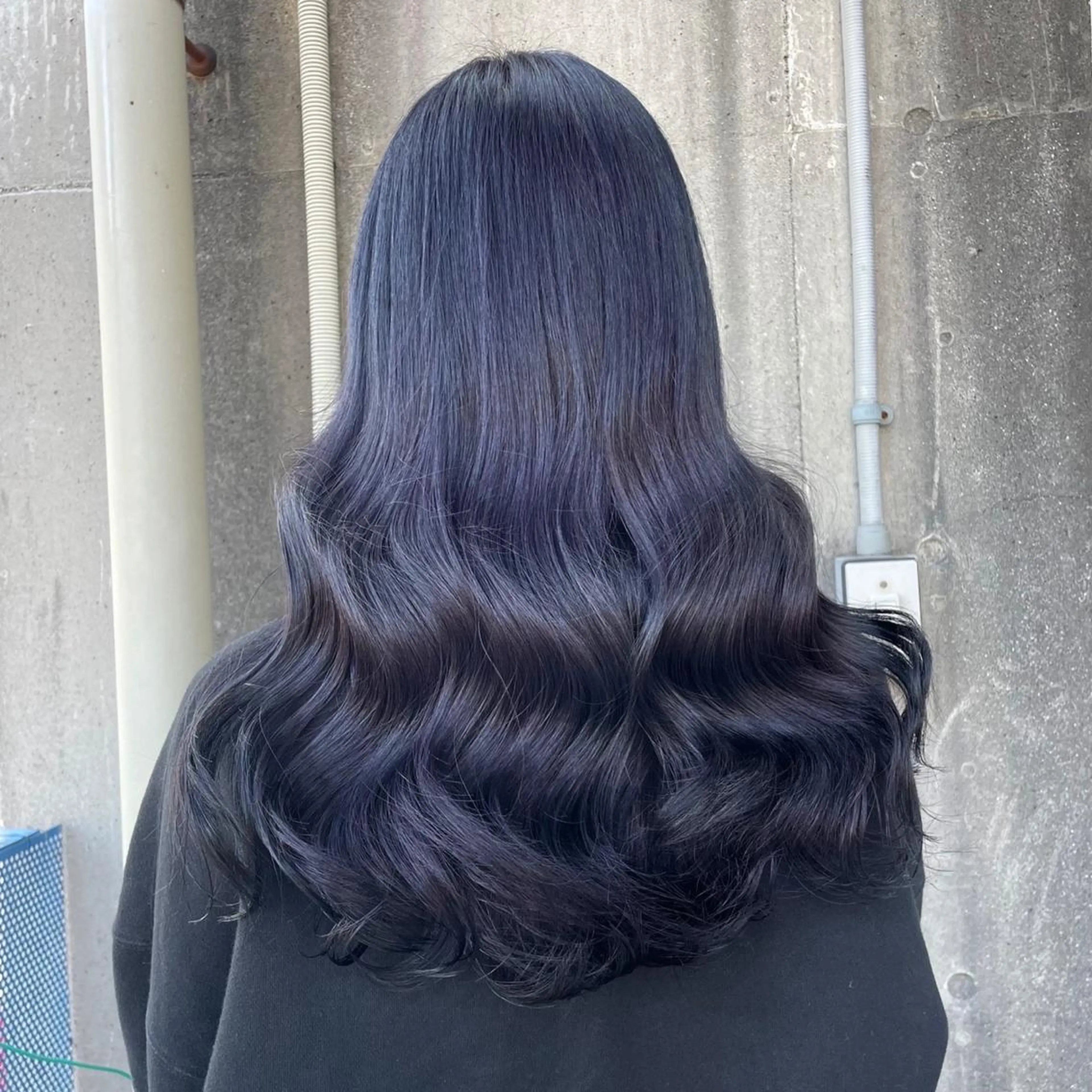 ロング カラー ヘアアレンジ 🩵色落ち可愛い 寒色カラー🩵のヘアスタイル