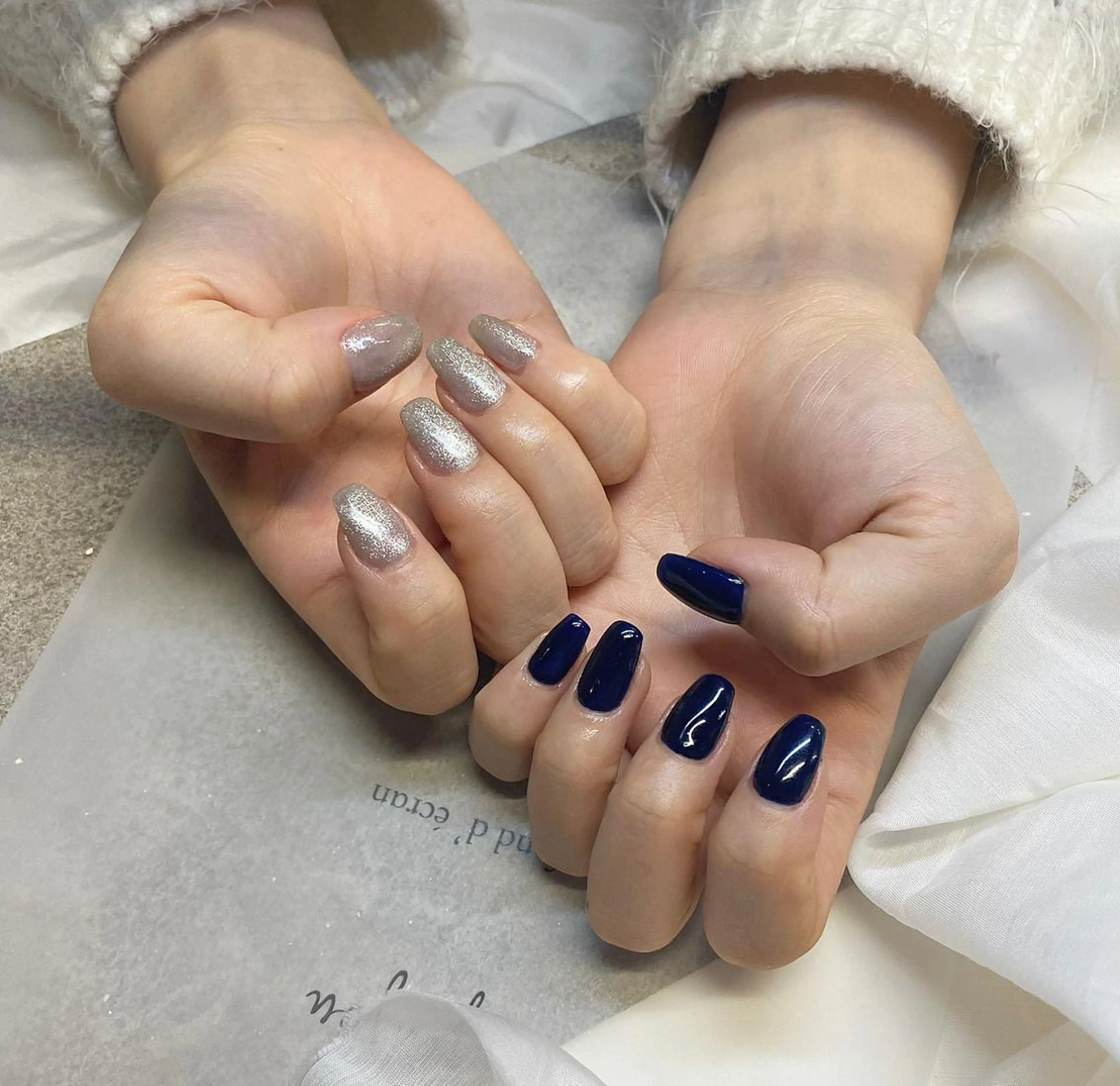 ネイル マグネットネイル ネイビー EMANON心斎橋店所属・大阪心斎橋ネイル/ hinataのネイルデザイン