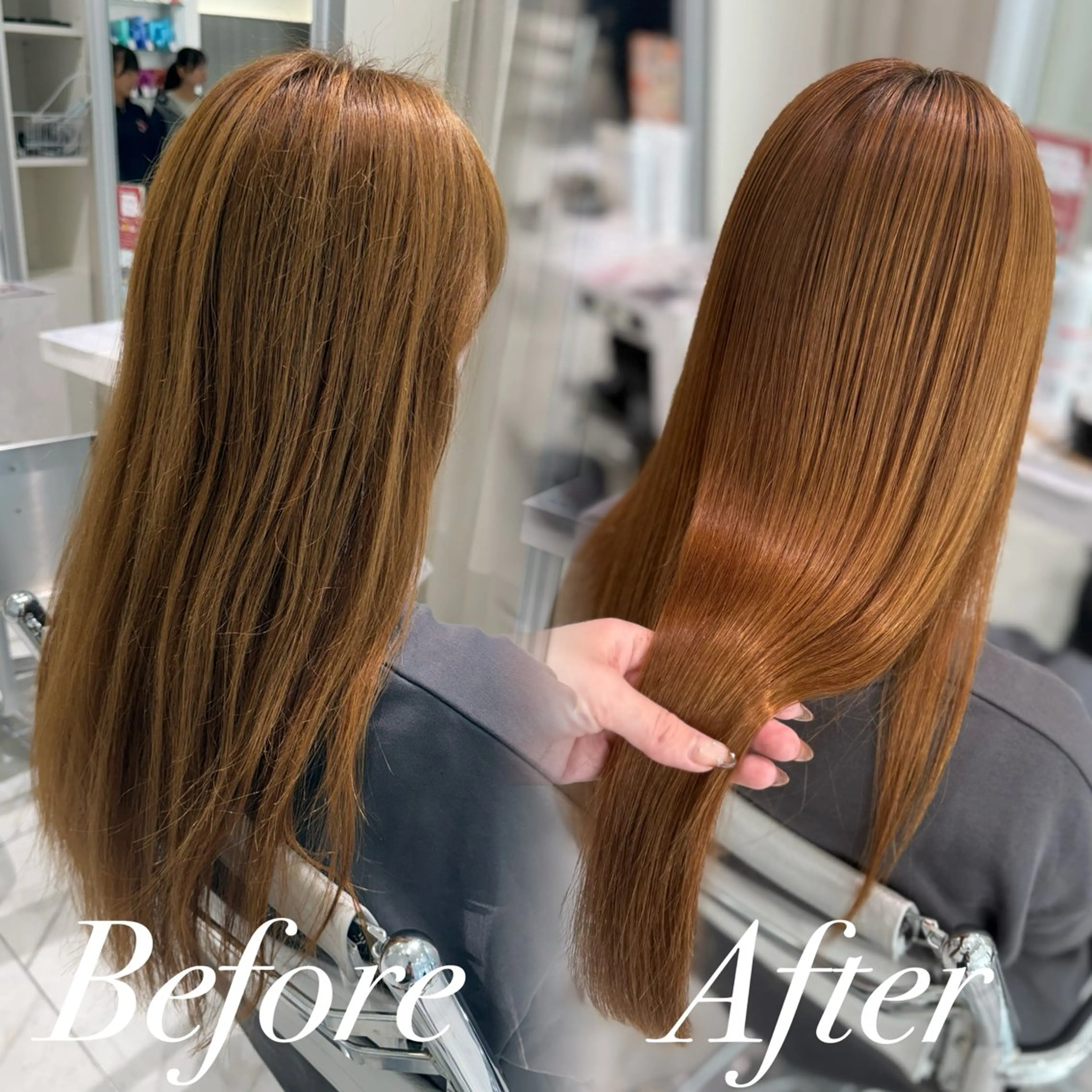 ロング 酸性ストレート カット 縮毛矯正 韓国スタイル🇰🇷 児島葉月のヘアスタイル