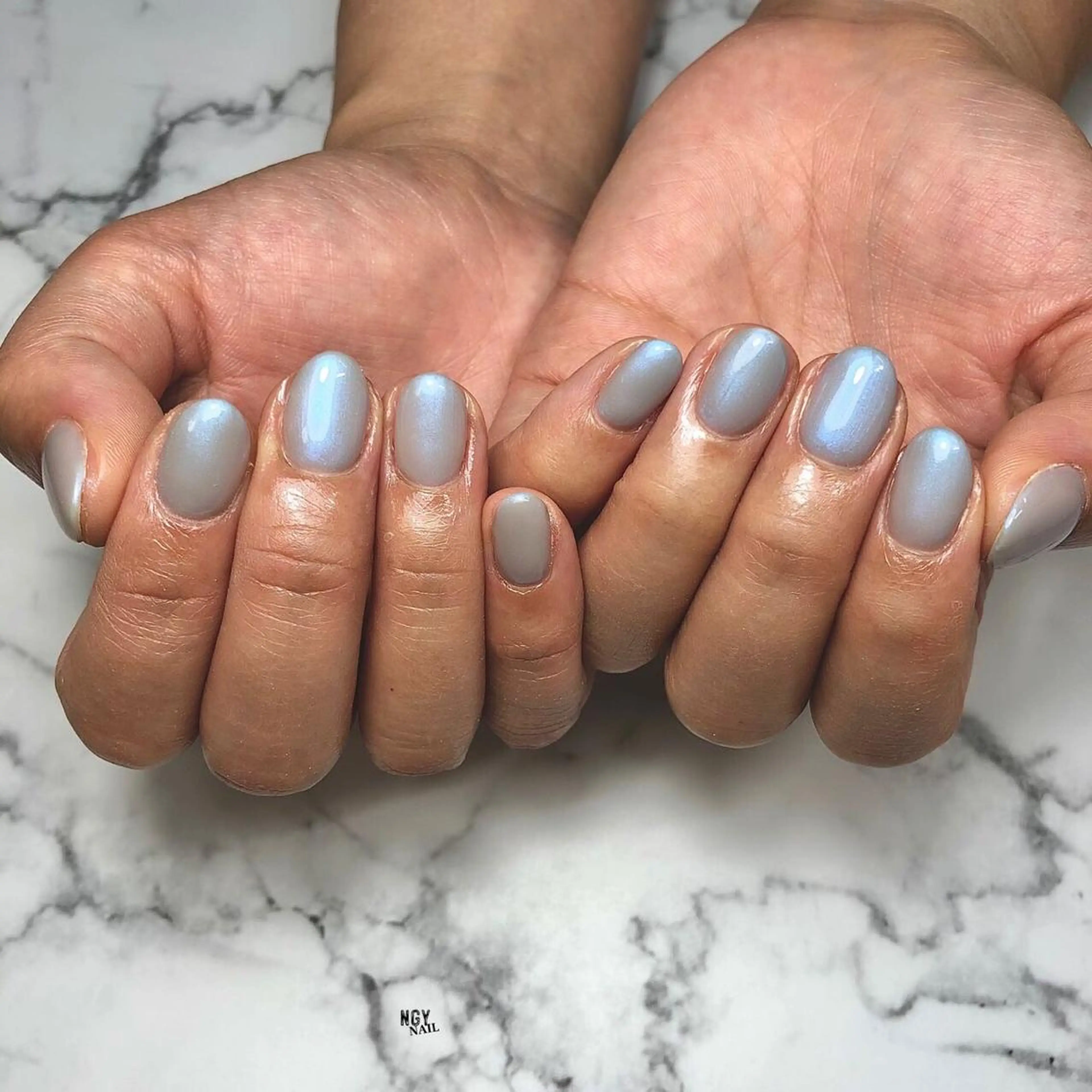ネイル ブルー ジェルネイル 韓国ネイル 水色 ワンカラーネイル ハンドネイル NAIL NOWのネイルデザイン