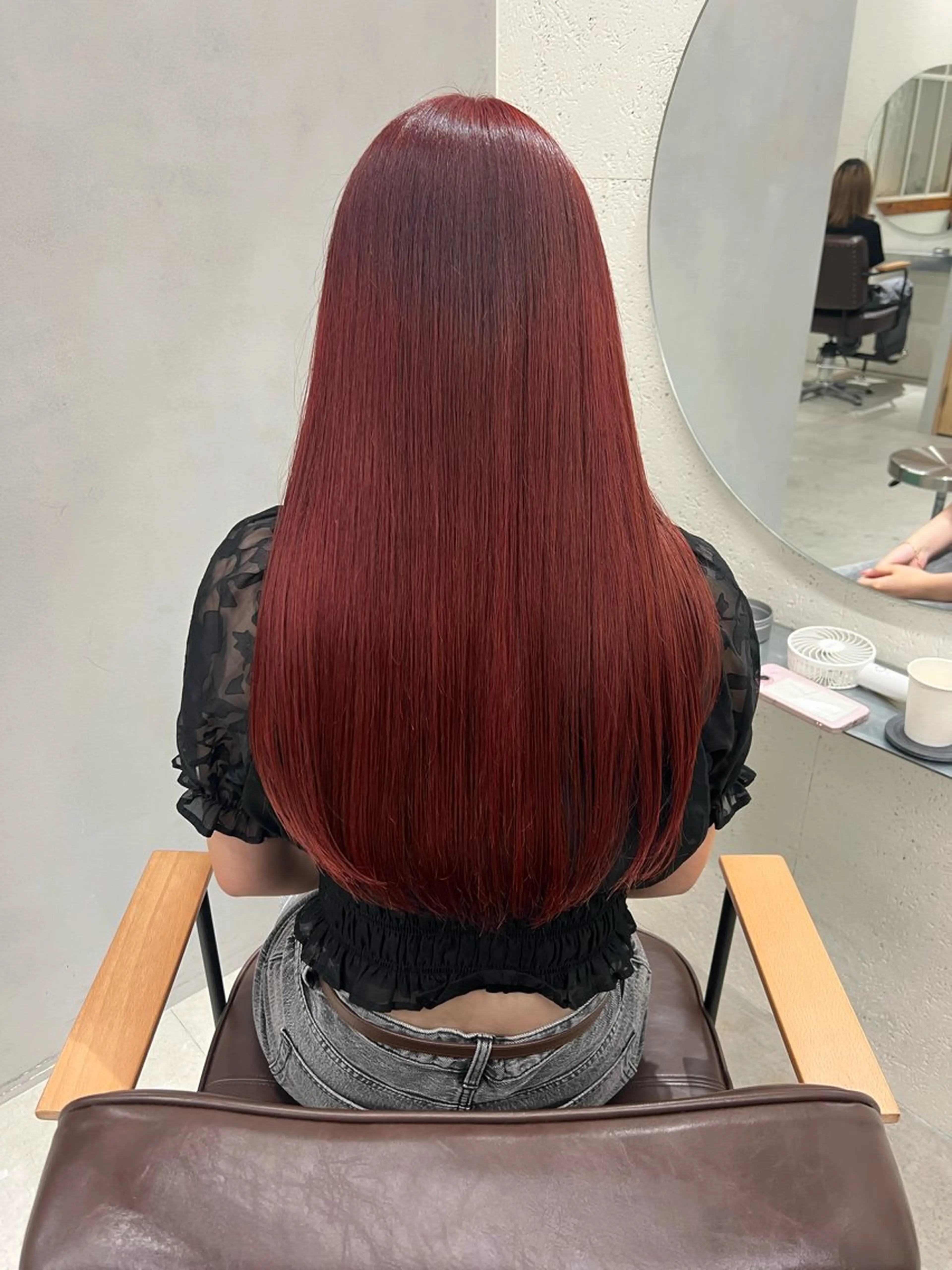 ロング カラー ヘアアレンジ レッドカラー 髪質改善 トリートメント 金子 廉のヘアスタイル