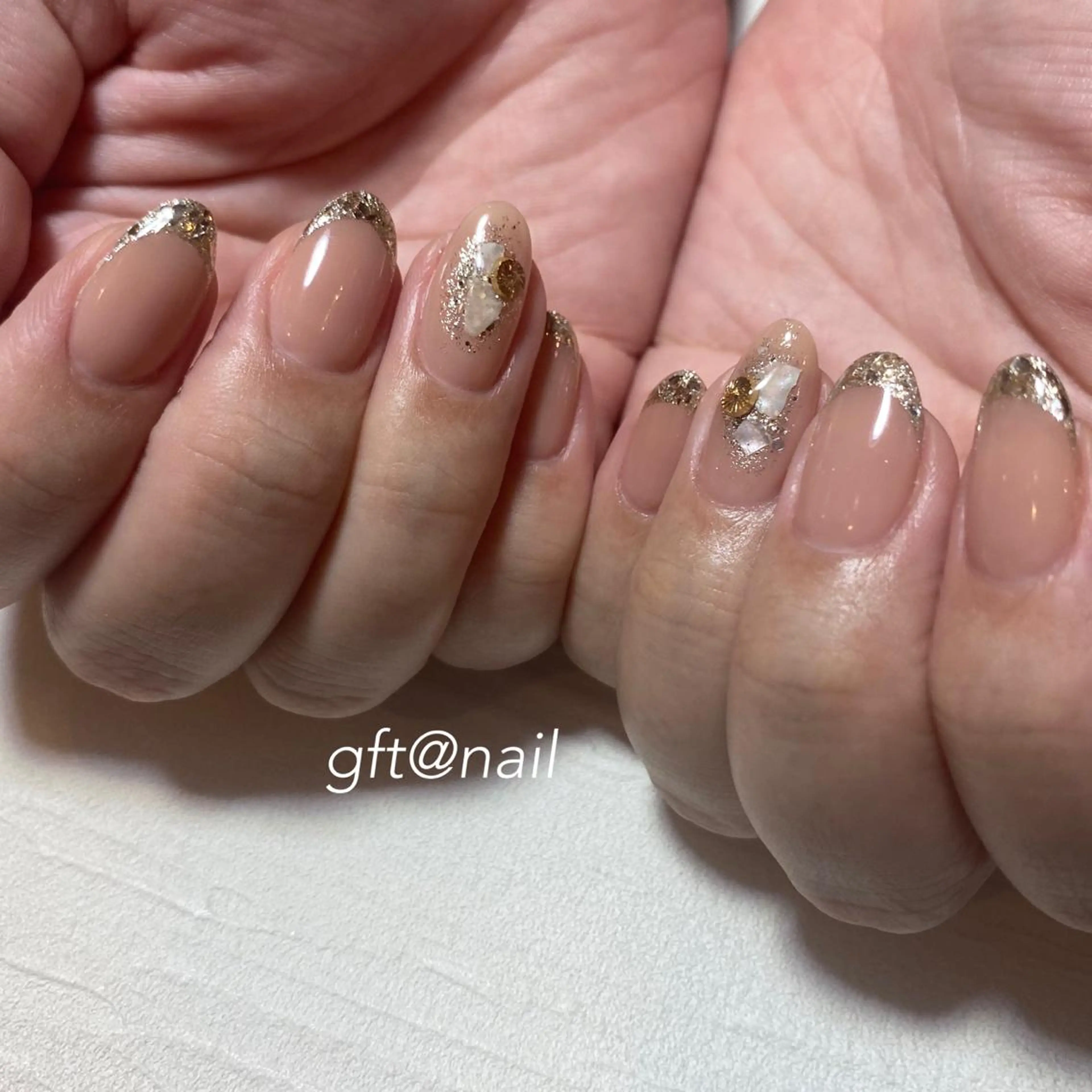 ネイル フレンチネイル ガラスフレンチ ハンドネイル etorca nailのネイルデザイン