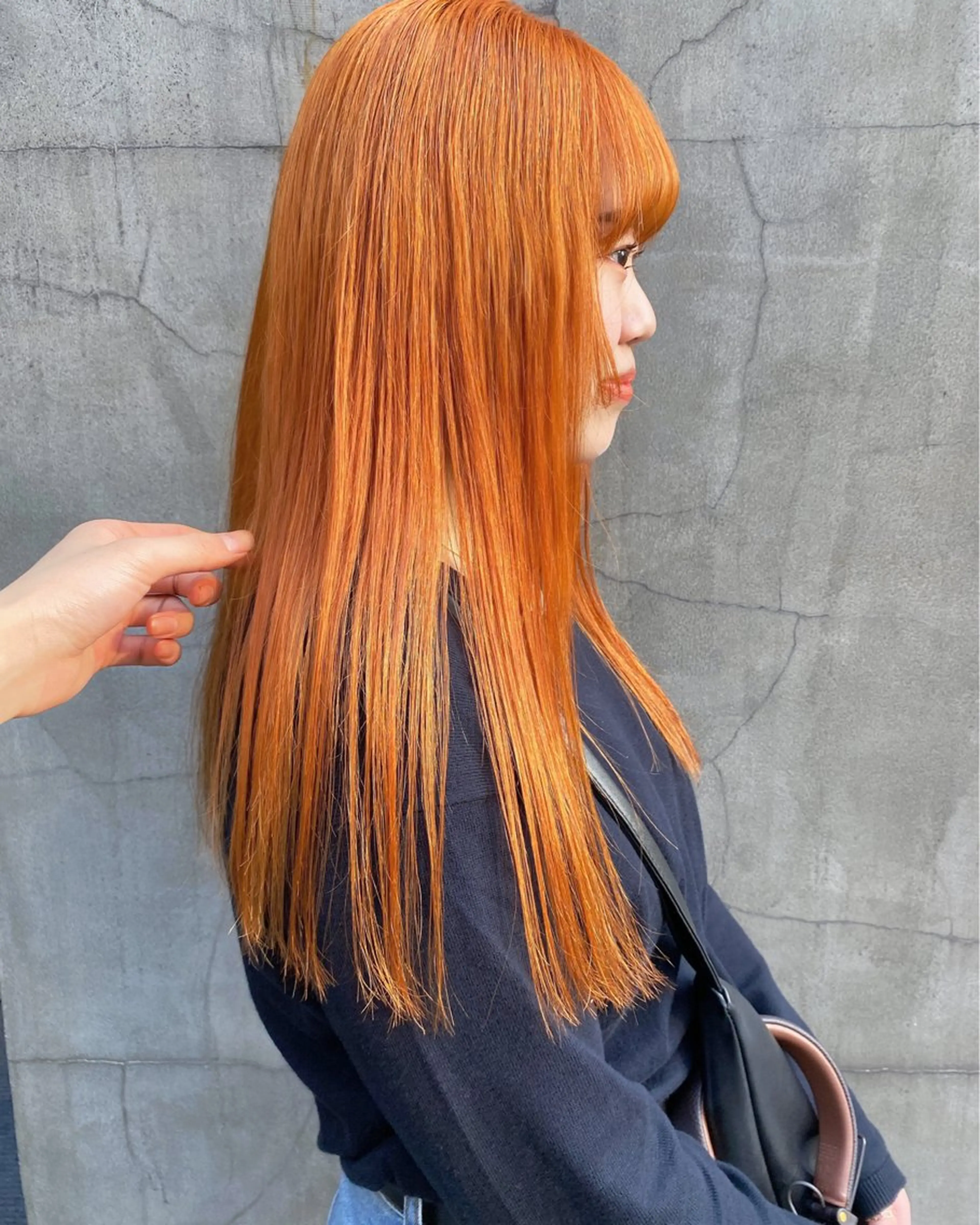 セミロング カラー ブリーチ オレンジ ◽️モードヘア◽️ SHOUTOのヘアスタイル