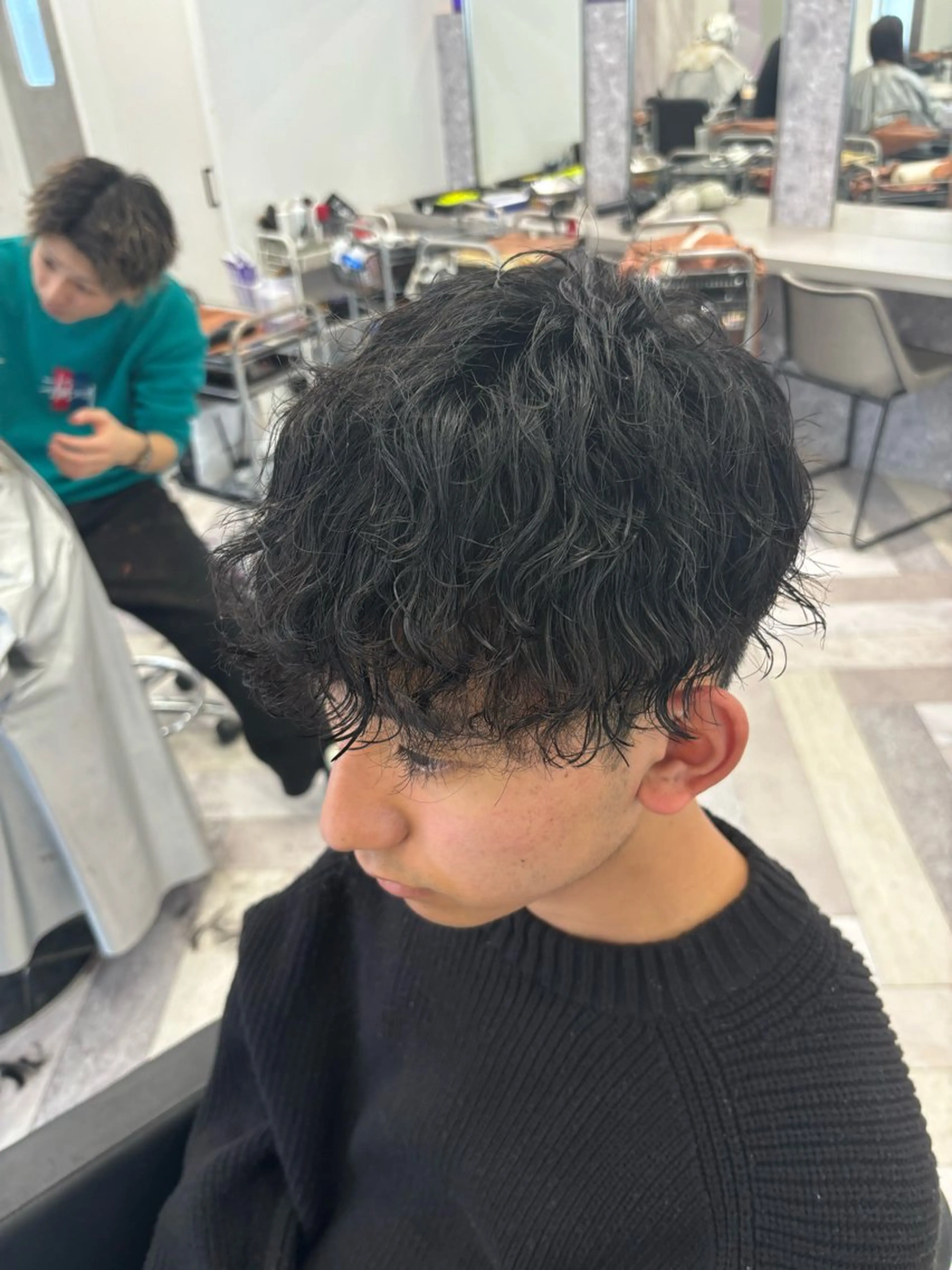 ショート パーマ メンズ カット パーマ ブリーチ＆波巻パーマ /飯牟田/GEAR.のヘアスタイル