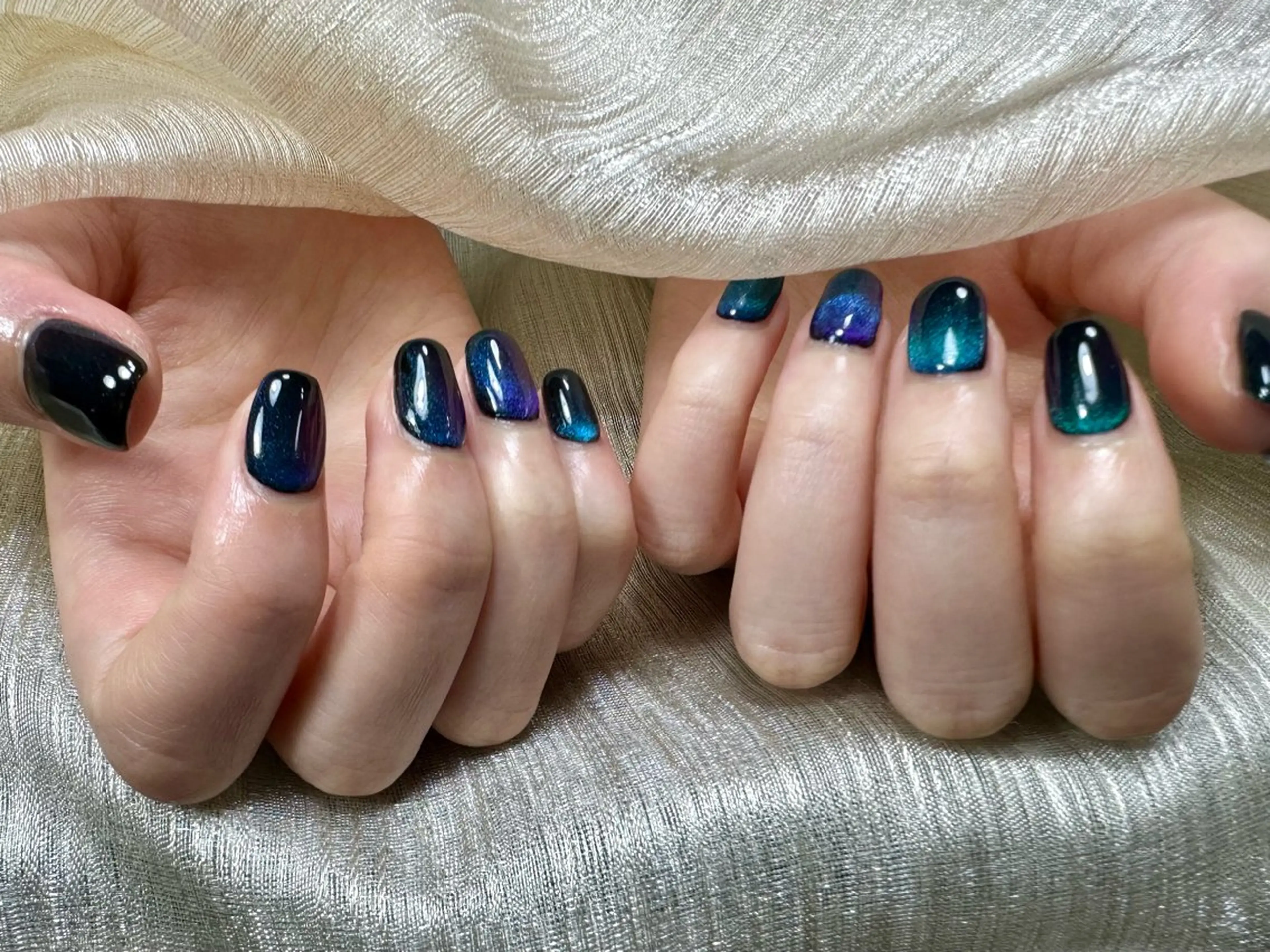 ネイル 長さ出し フレンチネイル グラデーション マグネットネイル マグネットフレンチ ハンドネイル ハンドケア ⭐️Dreamy Nail⭐️のネイルデザイン