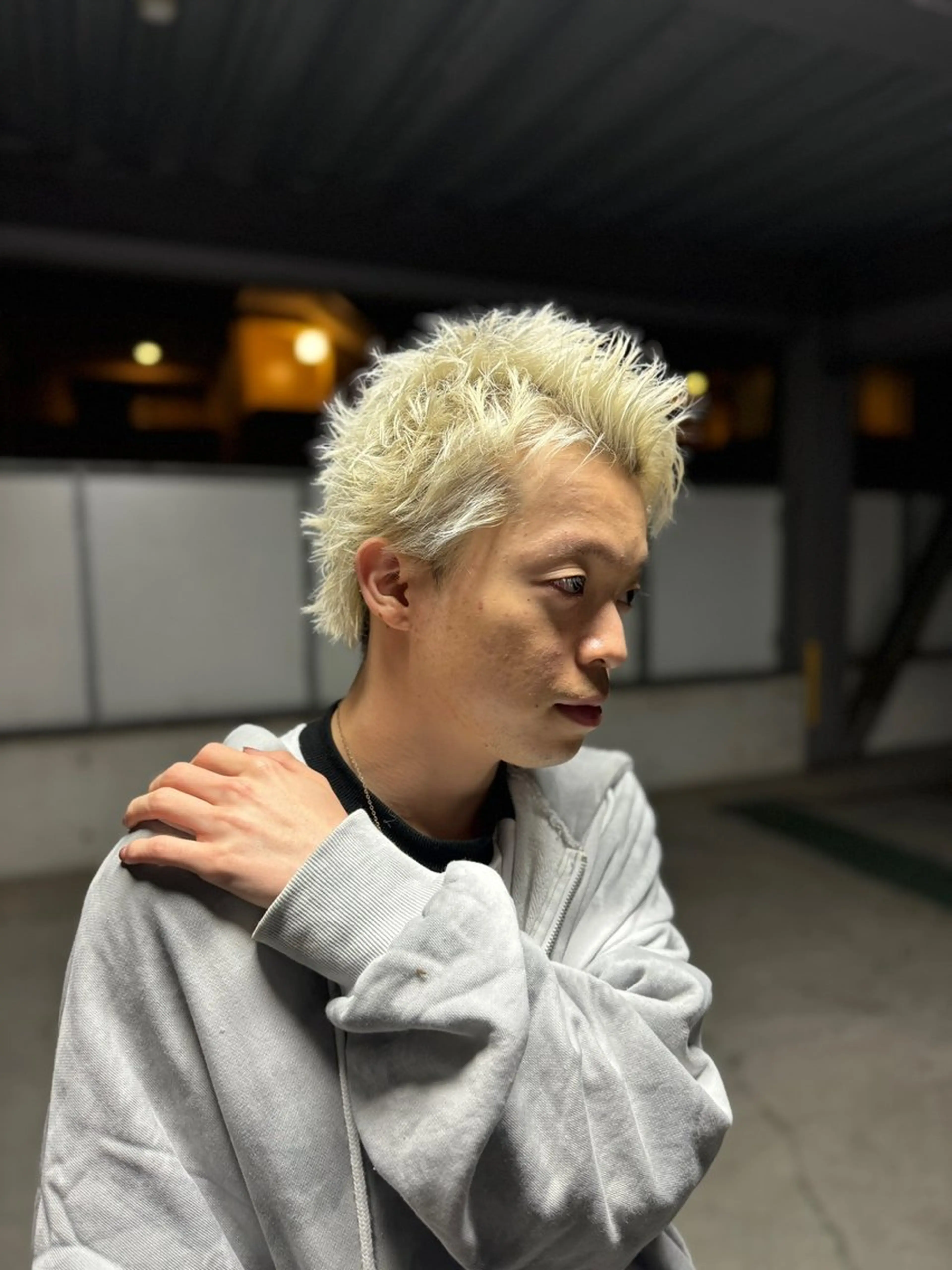 メンズ メンズハイトーン スパイキーショート ヘアカラー トリートメント 🔅透明感カラー切田 はじめ🔆のヘアスタイル