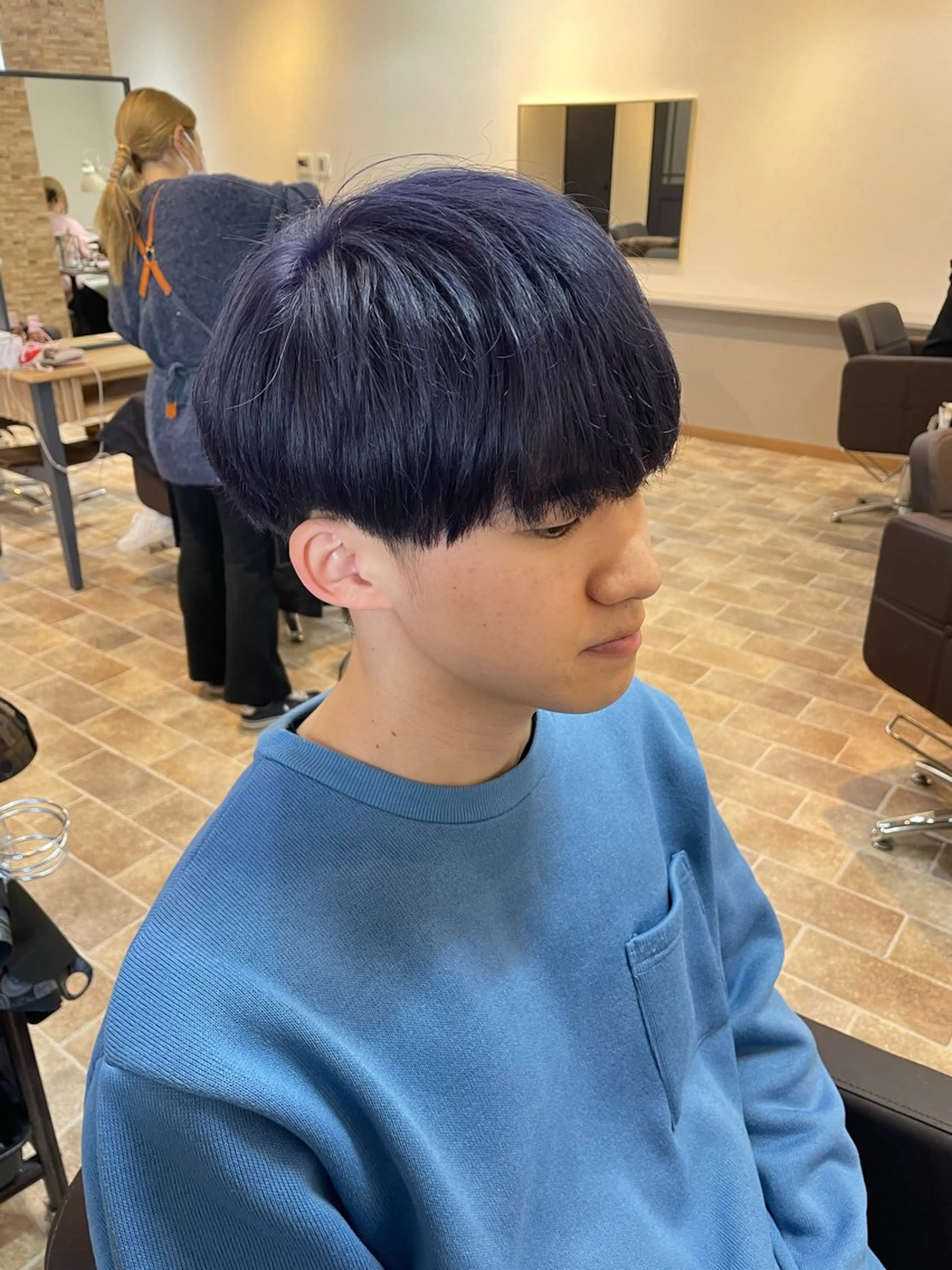 ショート カラー メンズ ブルーカラー ブルーラベンダー ラベンダーカラー ヘアカラー STAR RIVER所属・YUI/ ブリーチカラー🌷のヘアスタイル