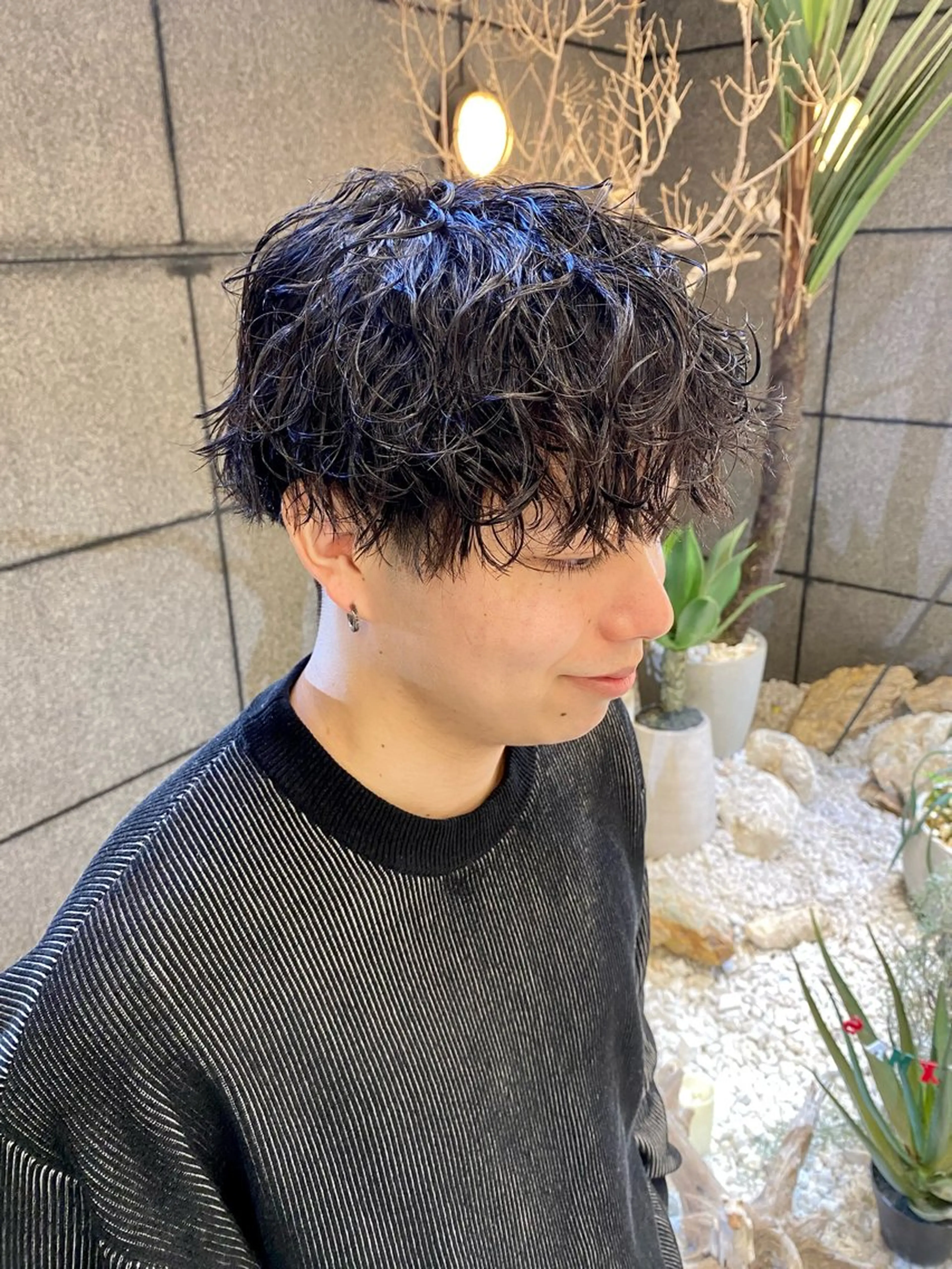 ショート パーマ メンズ カット パーマ 酸スト/フェザー パーマ/三谷海斗のマツエク・マツパデザイン