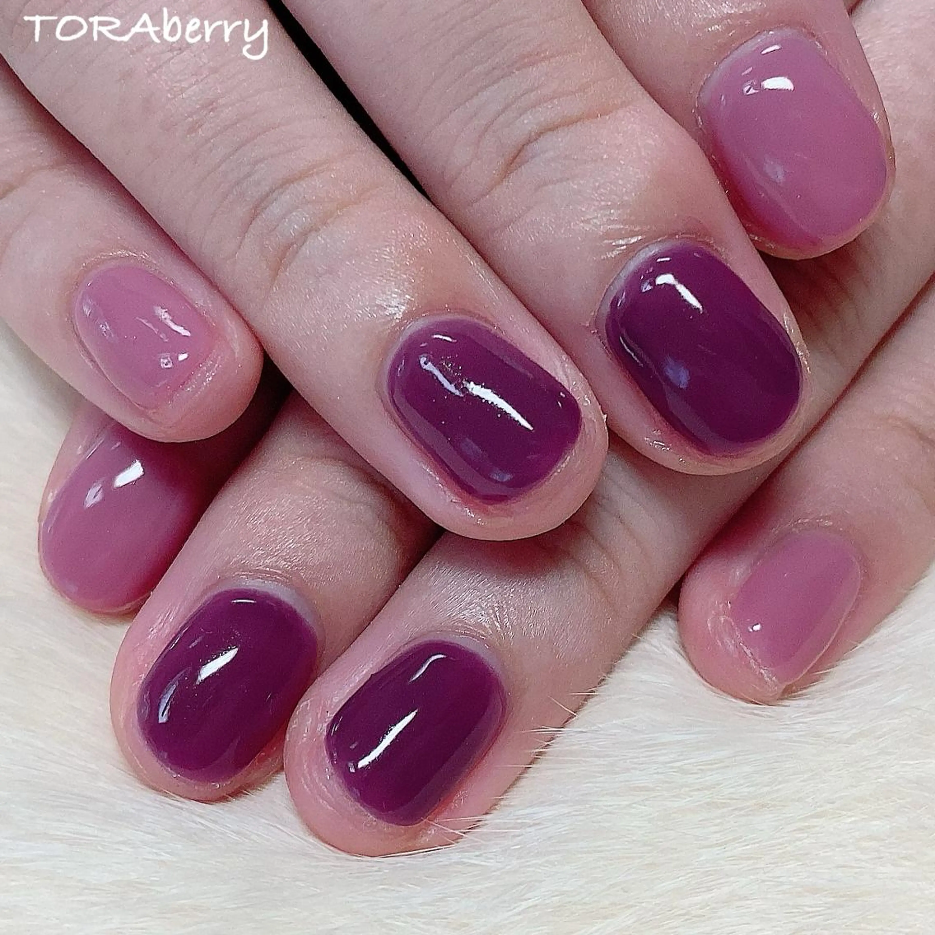 ネイル パープル ハンドネイル ネイリスト なつみのネイルデザイン