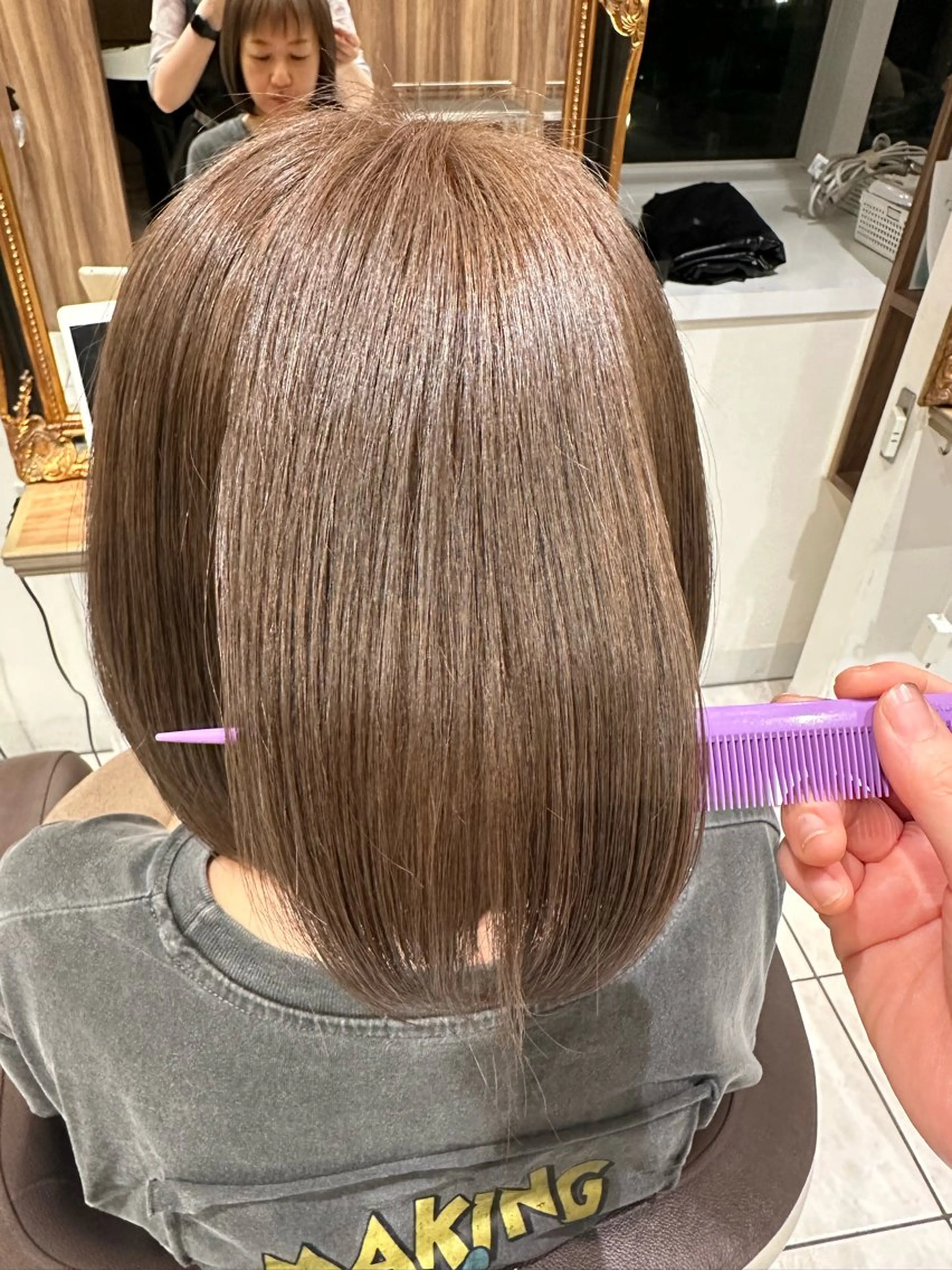 ミディアム カラー ヘアカラー トリートメント Ash西葛西 /momijiのヘアスタイル