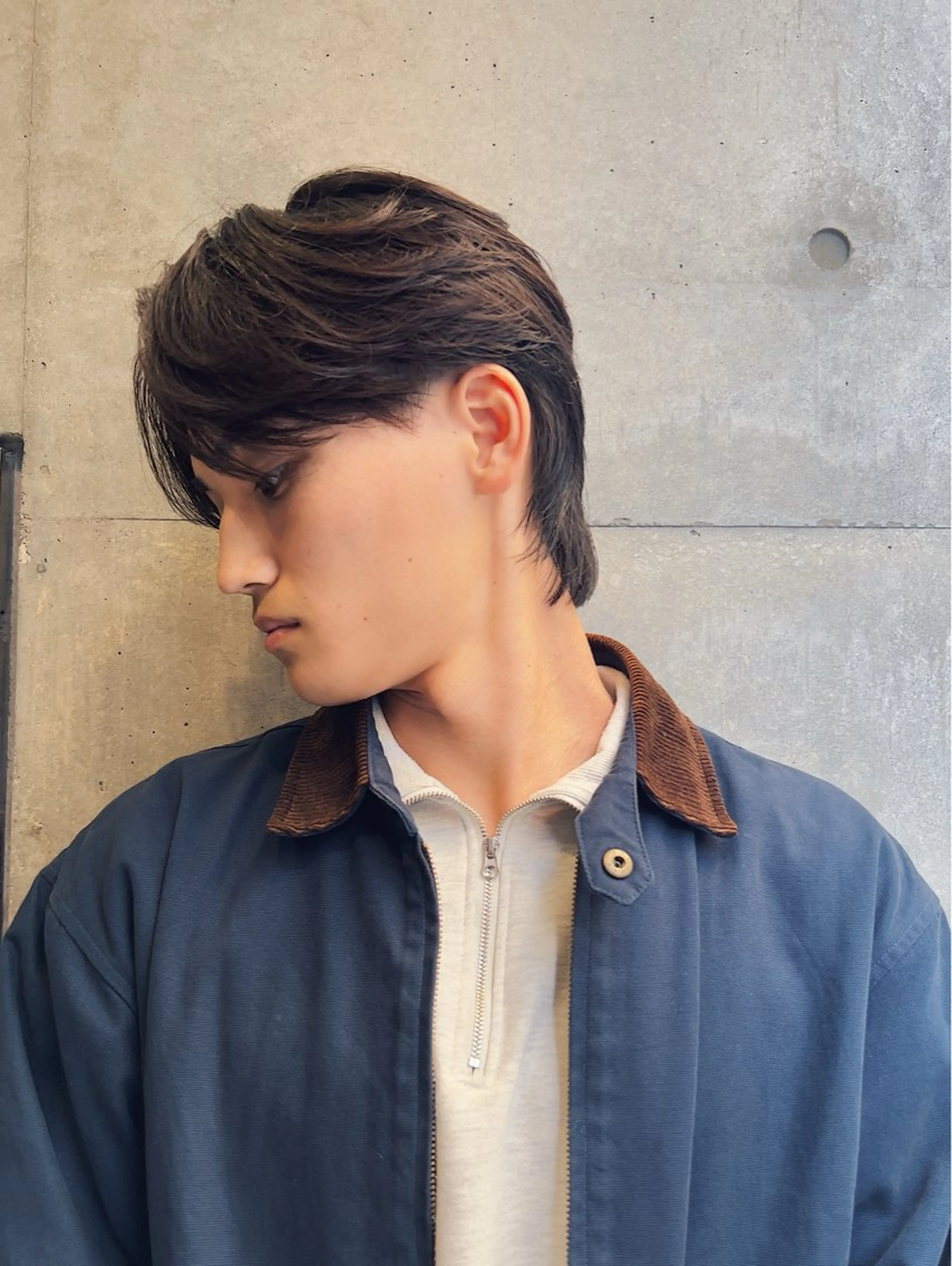メンズ センターパート メンズウルフカット ウルフカット カット 大阪メンズハイトーン /スパイキー/RAIのヘアスタイル