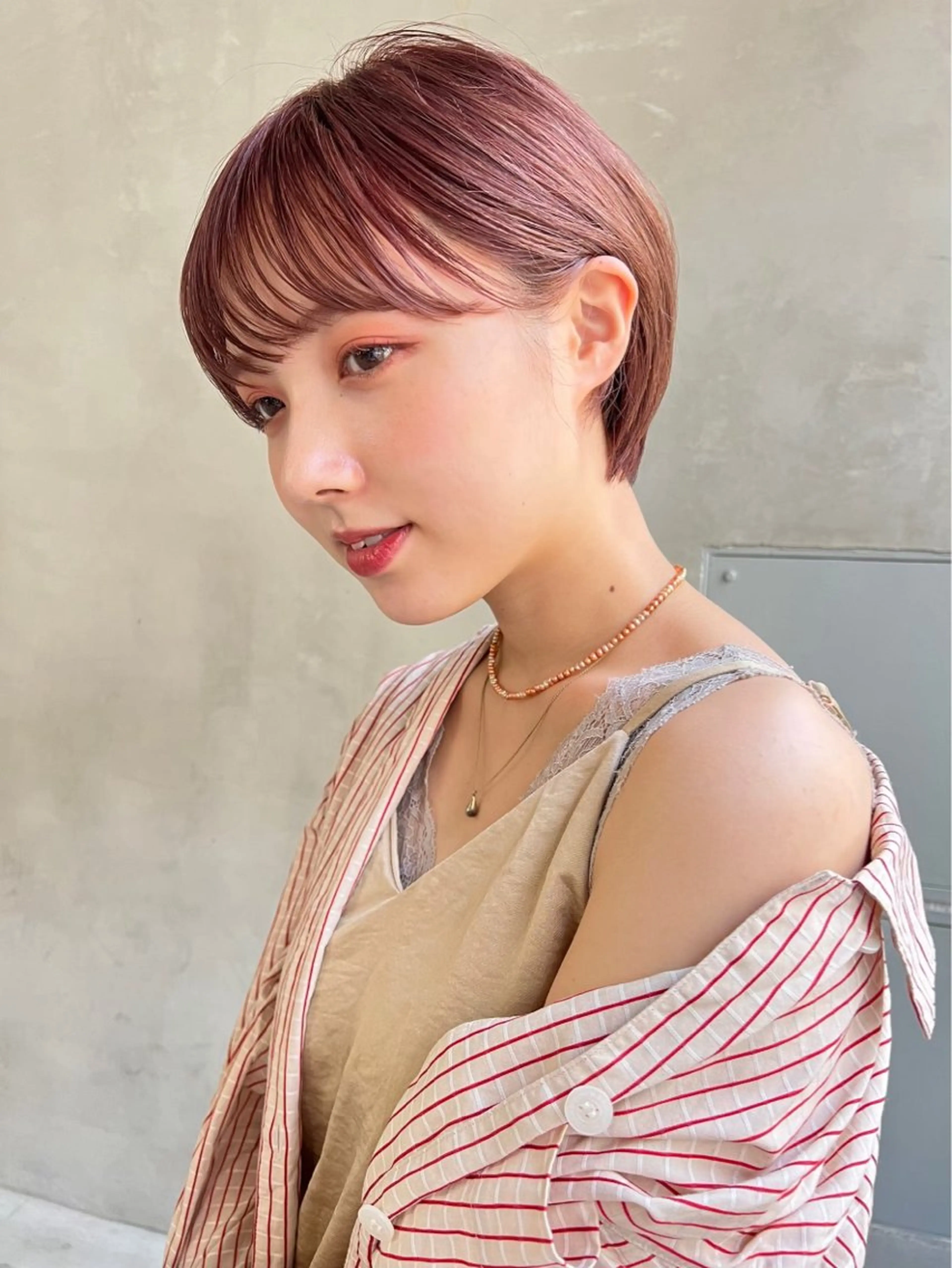 ショート カラー ヘアアレンジ ヘアカラー トリートメント ヘッドスパ ヘアセット 🤎垢抜けベージュ カラー🤎ハヤトのヘアスタイル