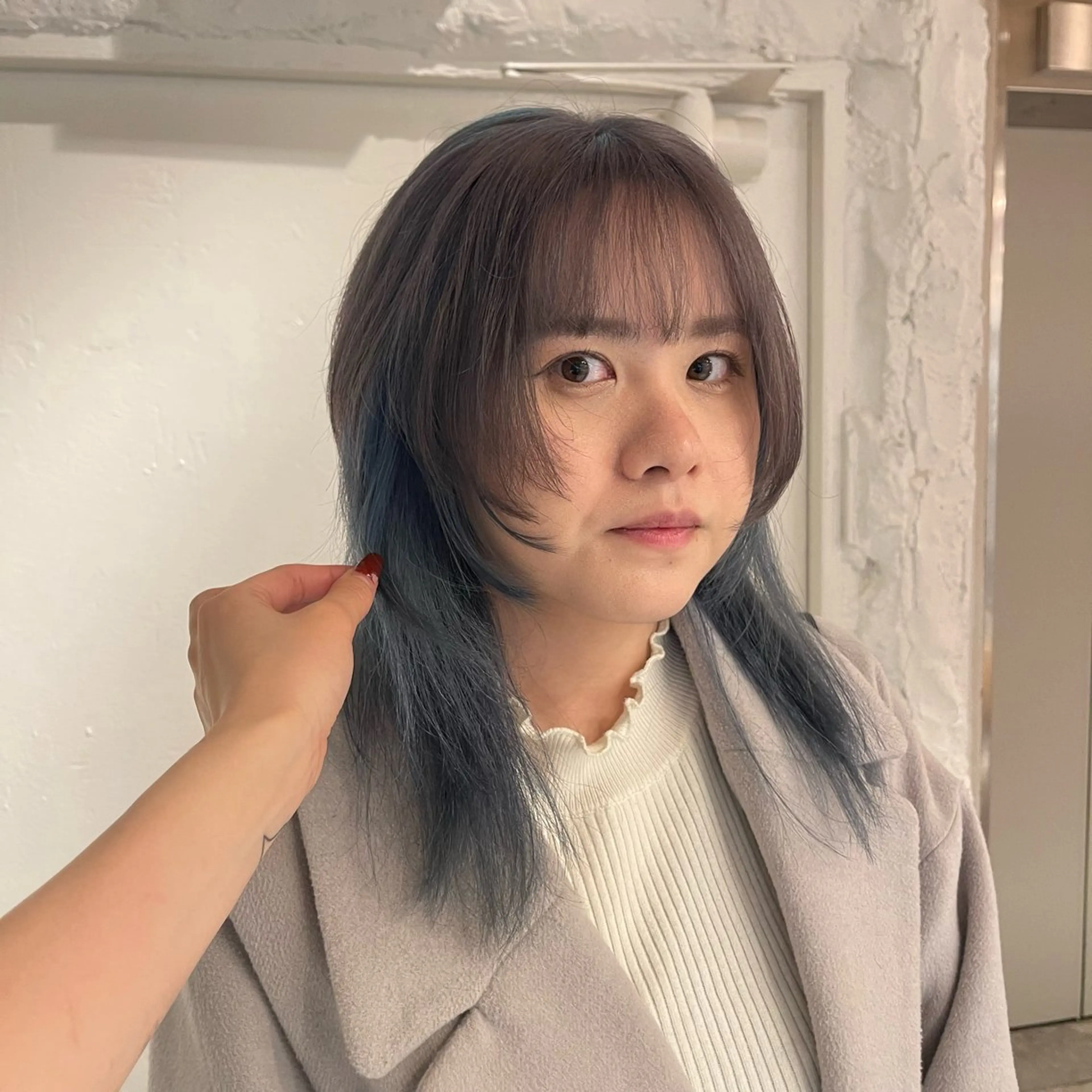 セミロング カラー ヘアカラー lunty miichiのヘアスタイル