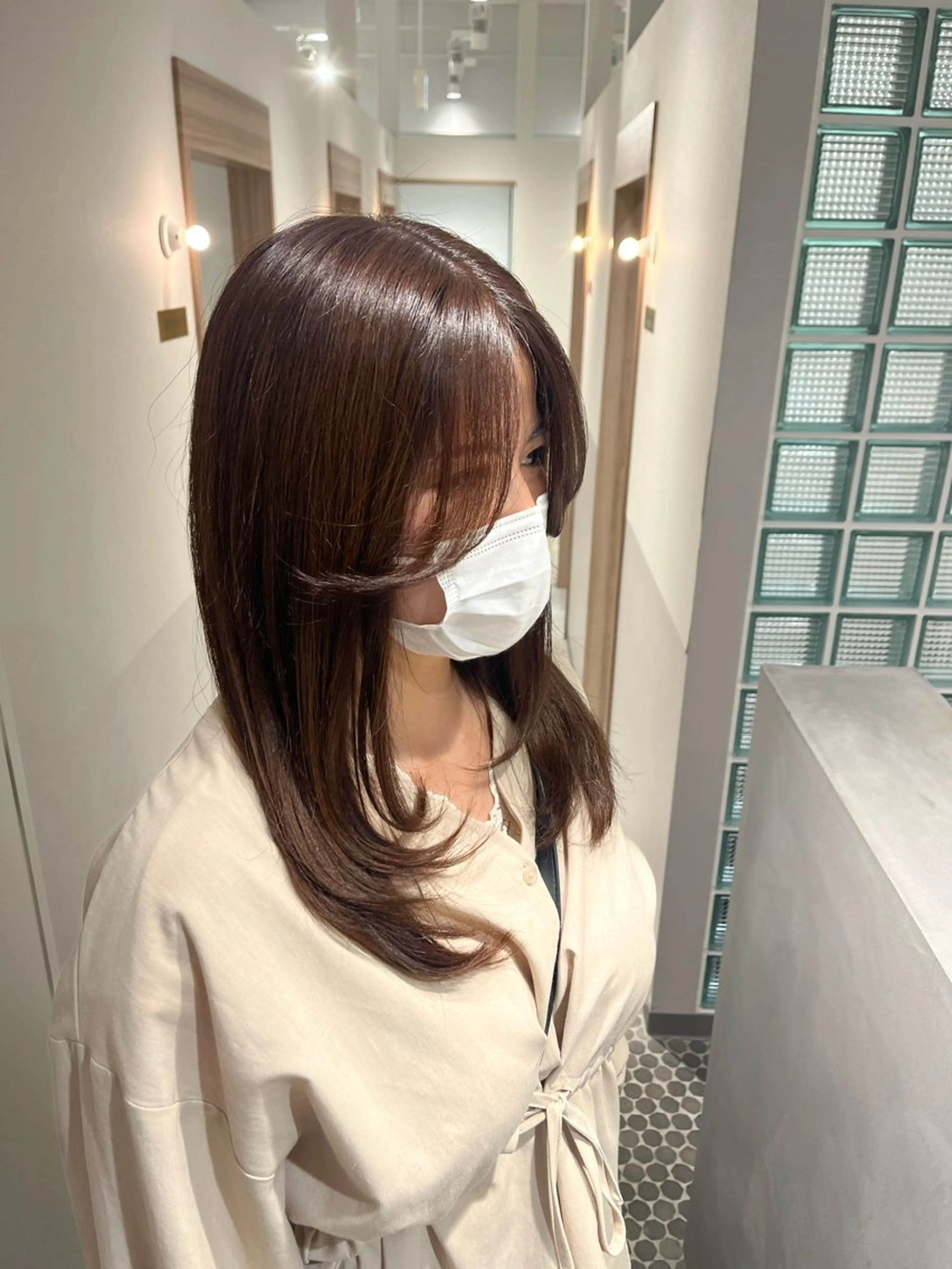 セミロング レイヤーカット カット ヘアカラー トリートメント SALOWIN大宮crest所属・艶透明感カラー/レイ ヤー🌻/rioのヘアスタイル