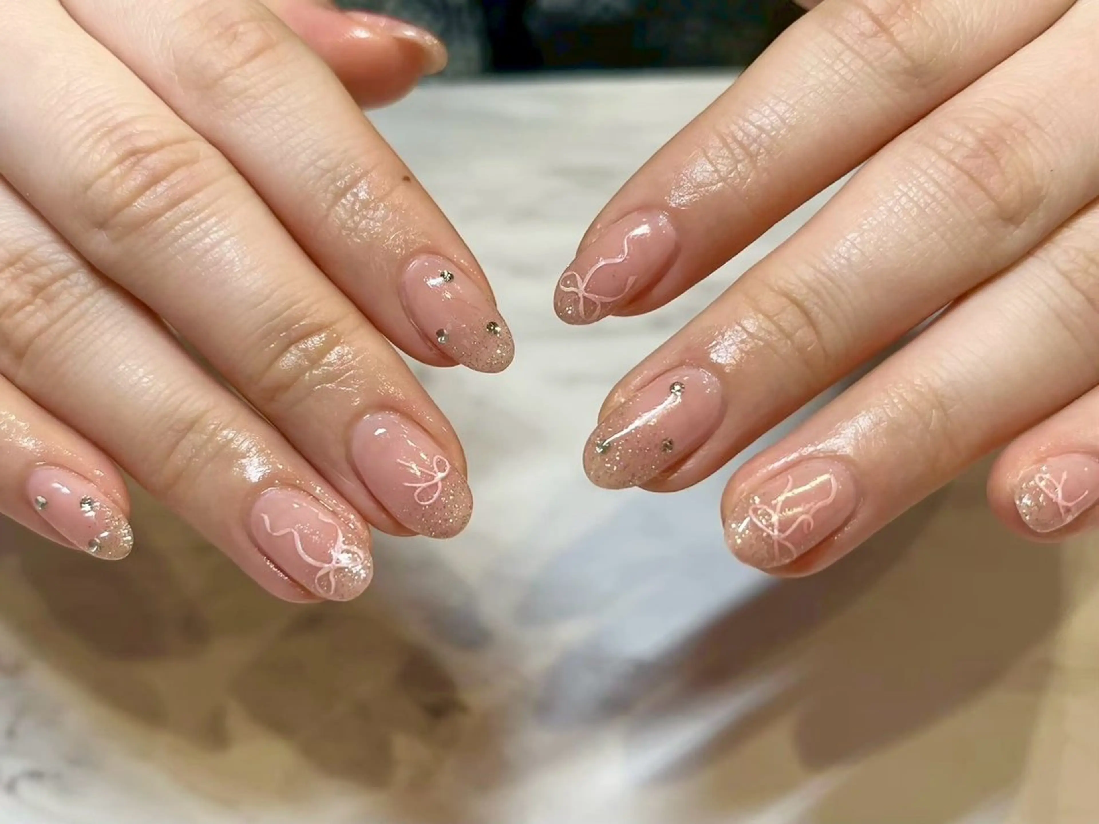 ネイル リボン Ayano ♡のネイルデザイン