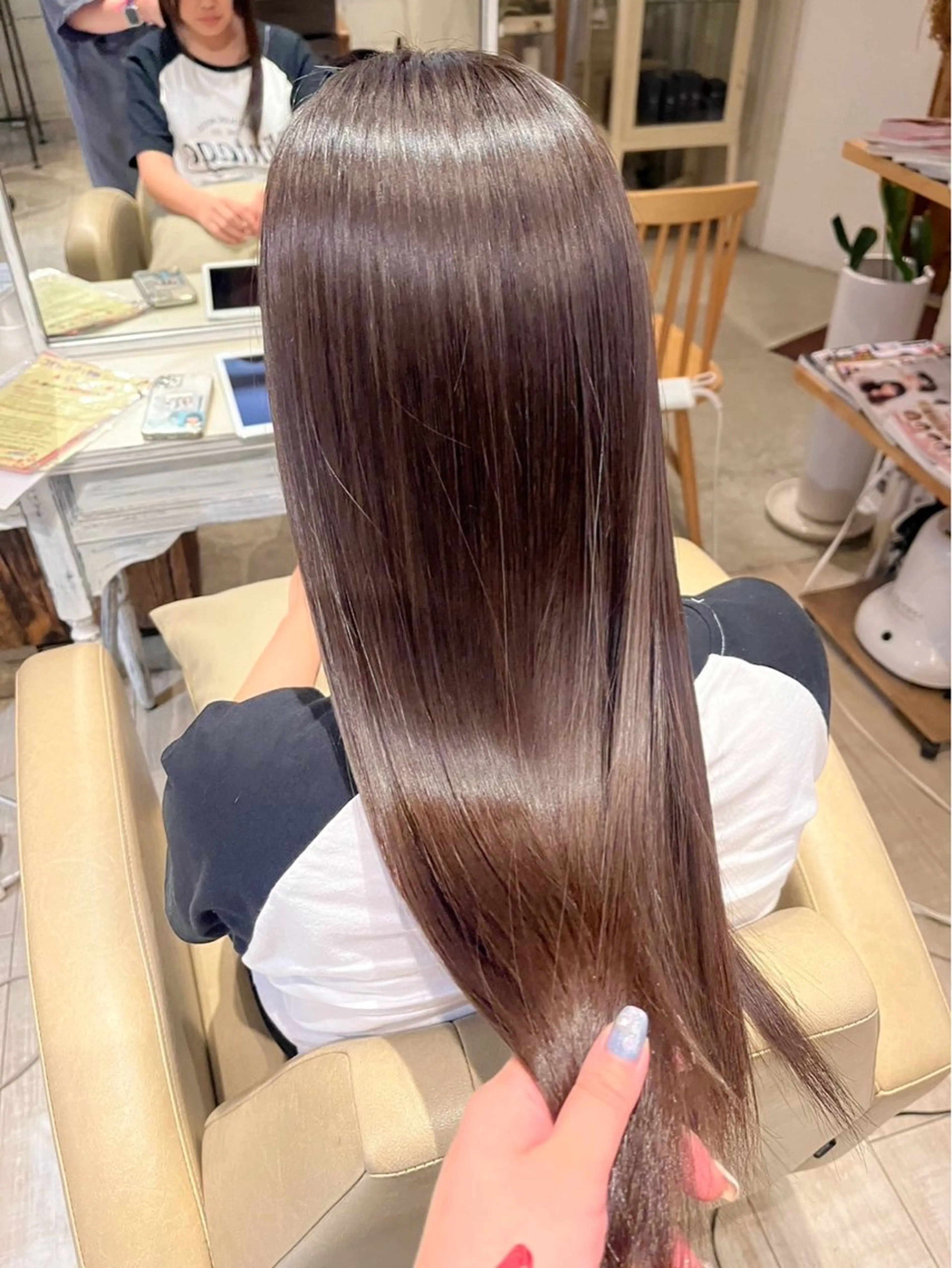 ロング 縮毛矯正 なかやま みおのヘアスタイル