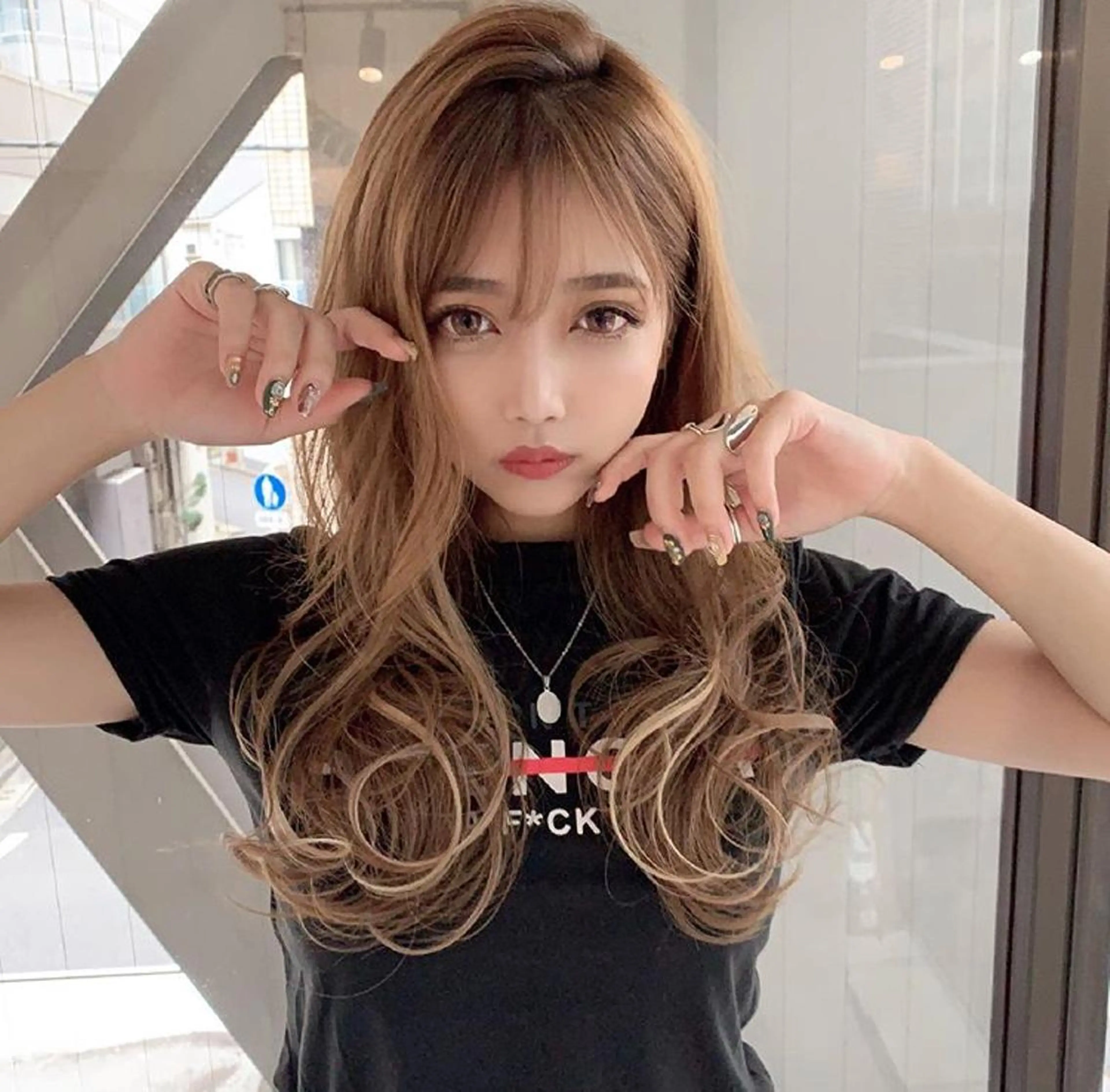ロング カラー パーマ カットモデル募集 THiRDのヘアスタイル