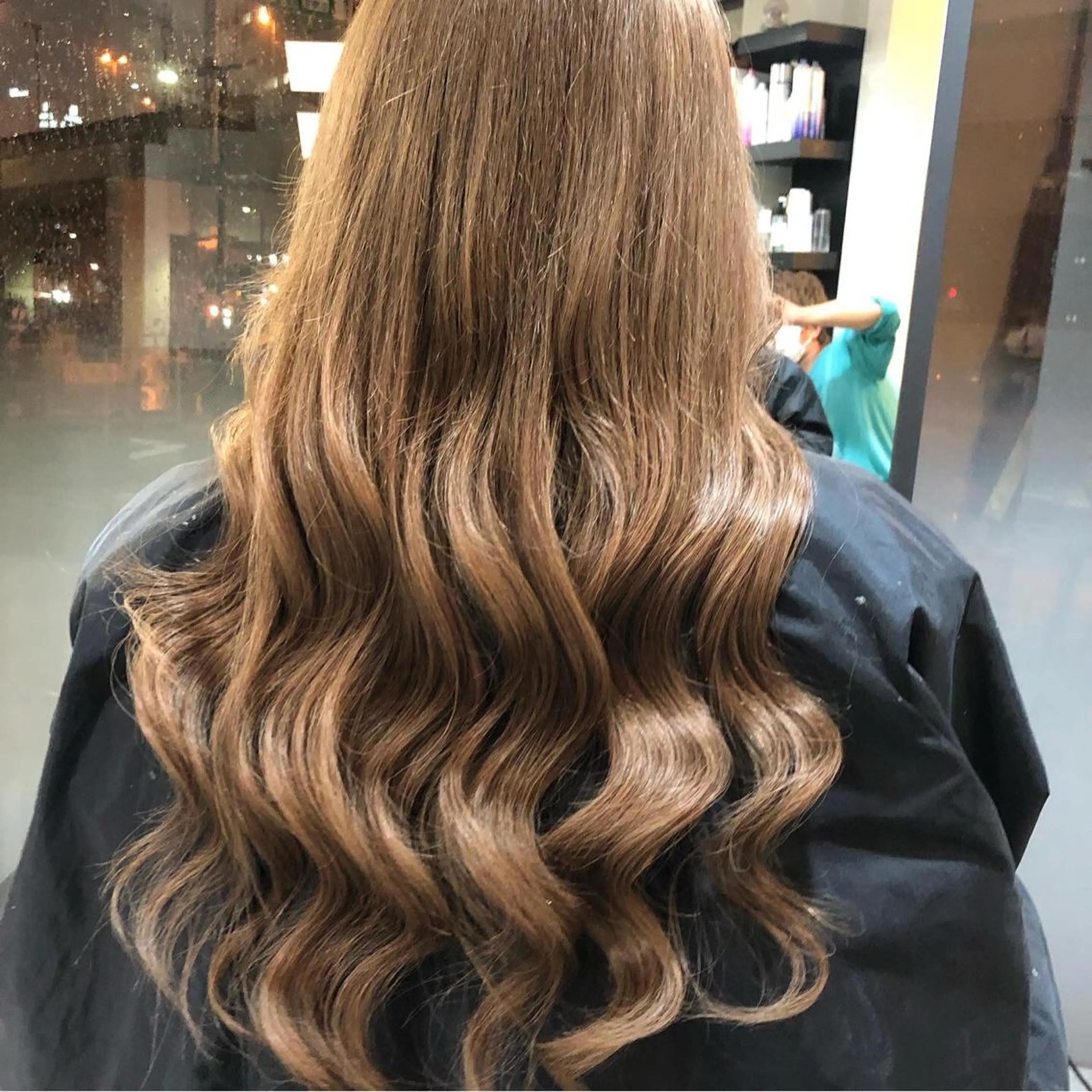 ロング カラー ヘアアレンジ ハイトーンカラー エクステ alpha. カラーエクステ下妻のヘアスタイル