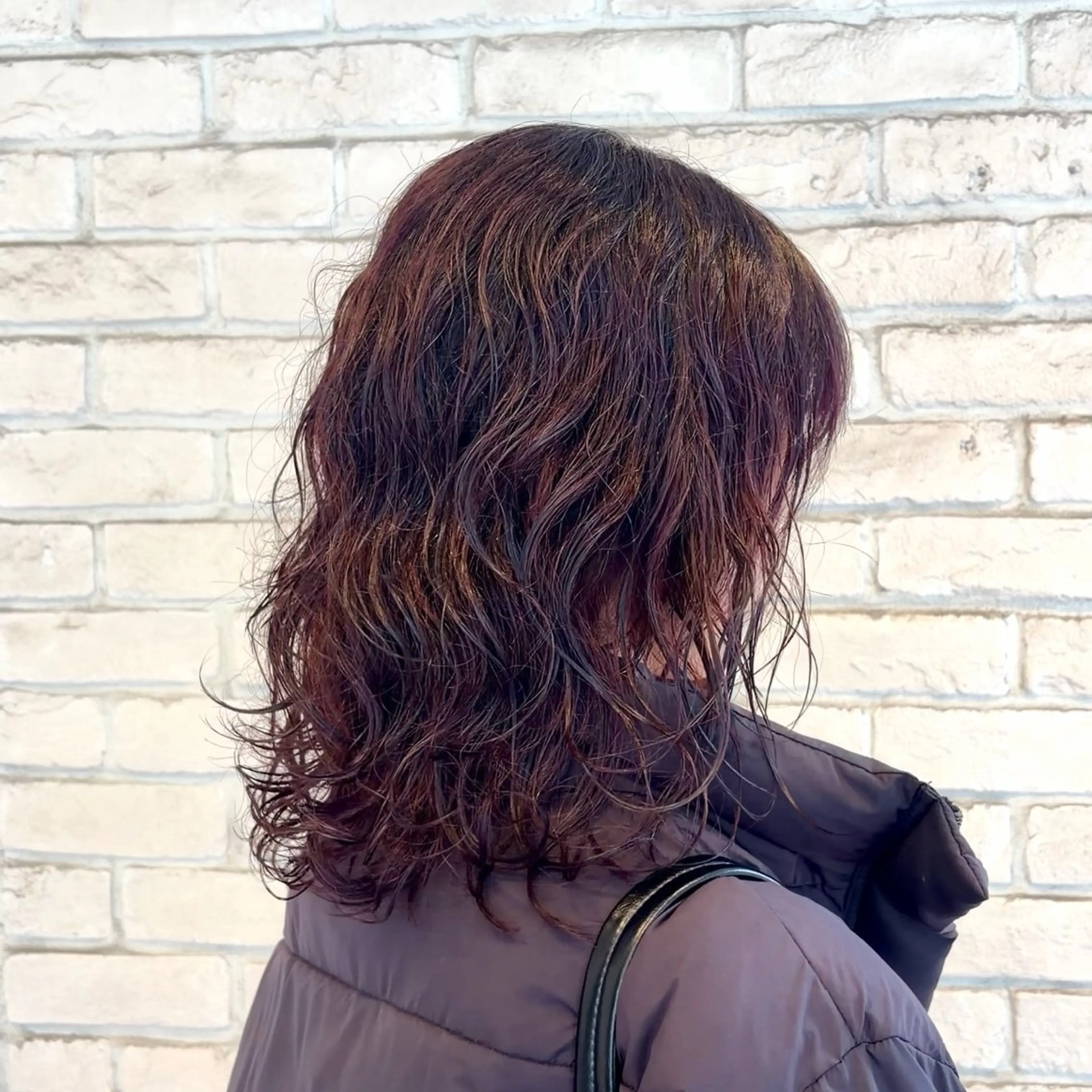 ミディアム カラー パーマ ヘアカラー 横浜パーマ🌐 暖色カラー🍒もえかのヘアスタイル
