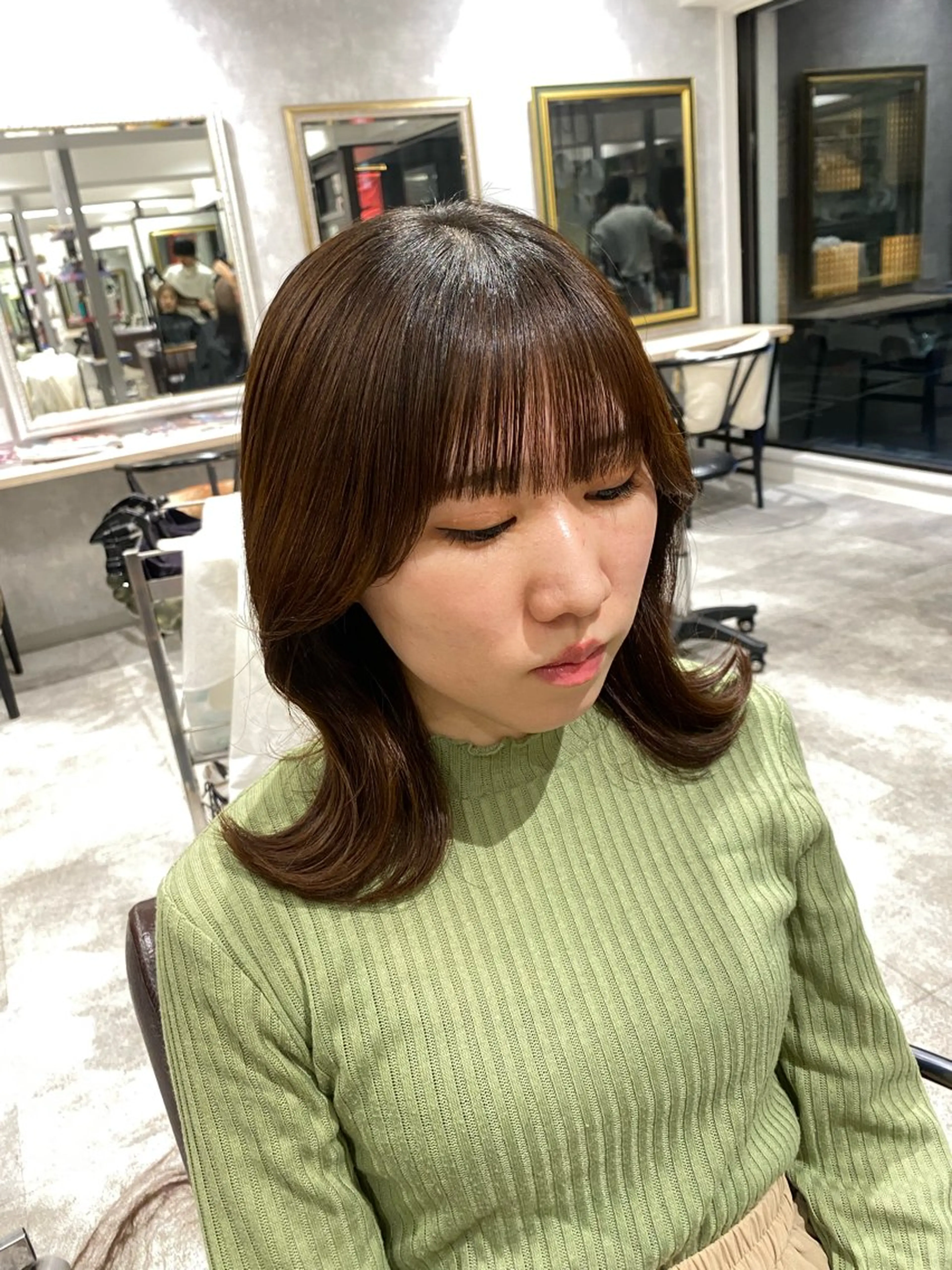 ミディアム カット ゅぃ /韓国風/顔周りのヘアスタイル