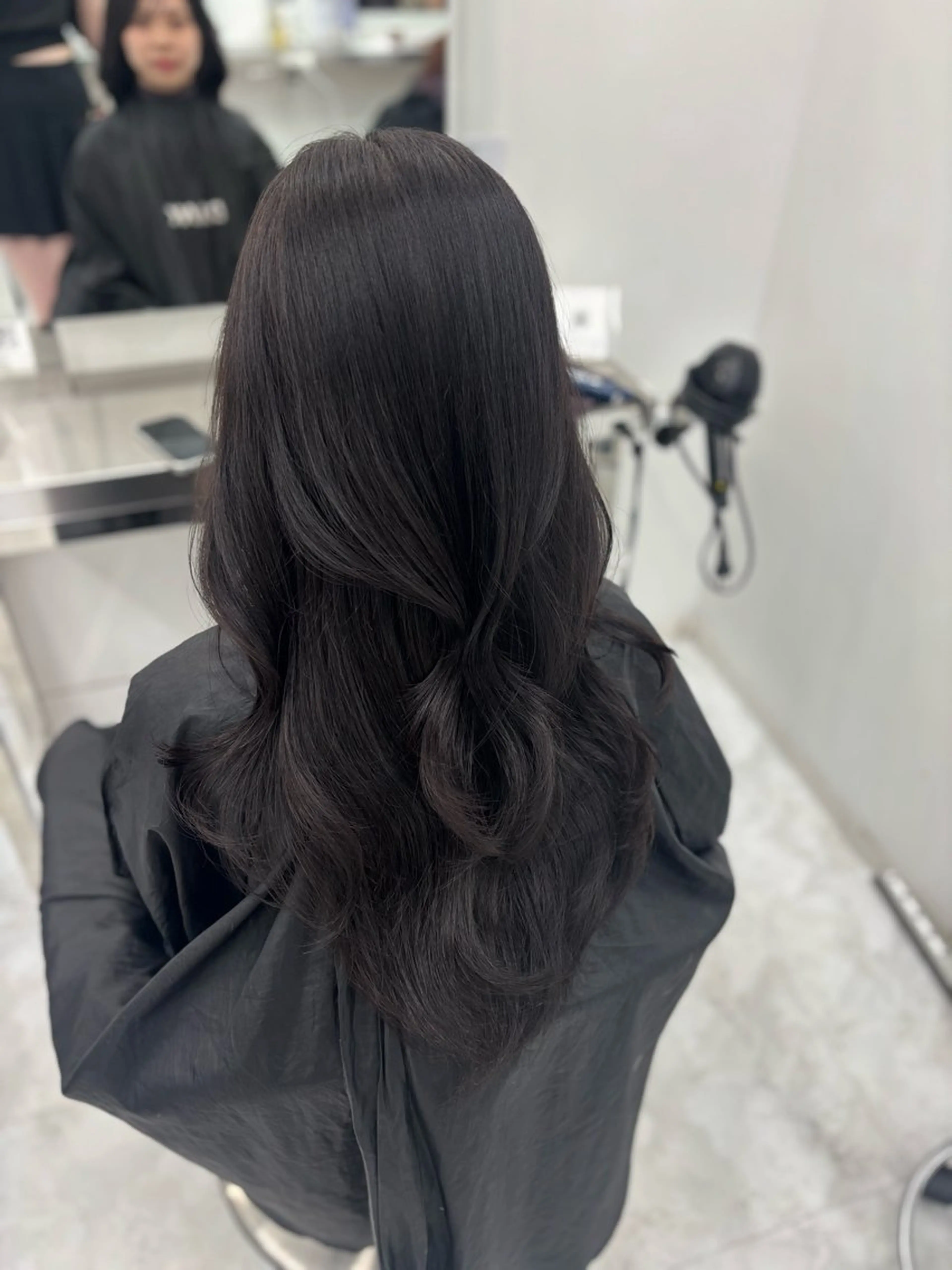 ロング カラー カット ヘアカラー 韓国風暗髪ヘア🤍 🫧MIREIのヘアスタイル