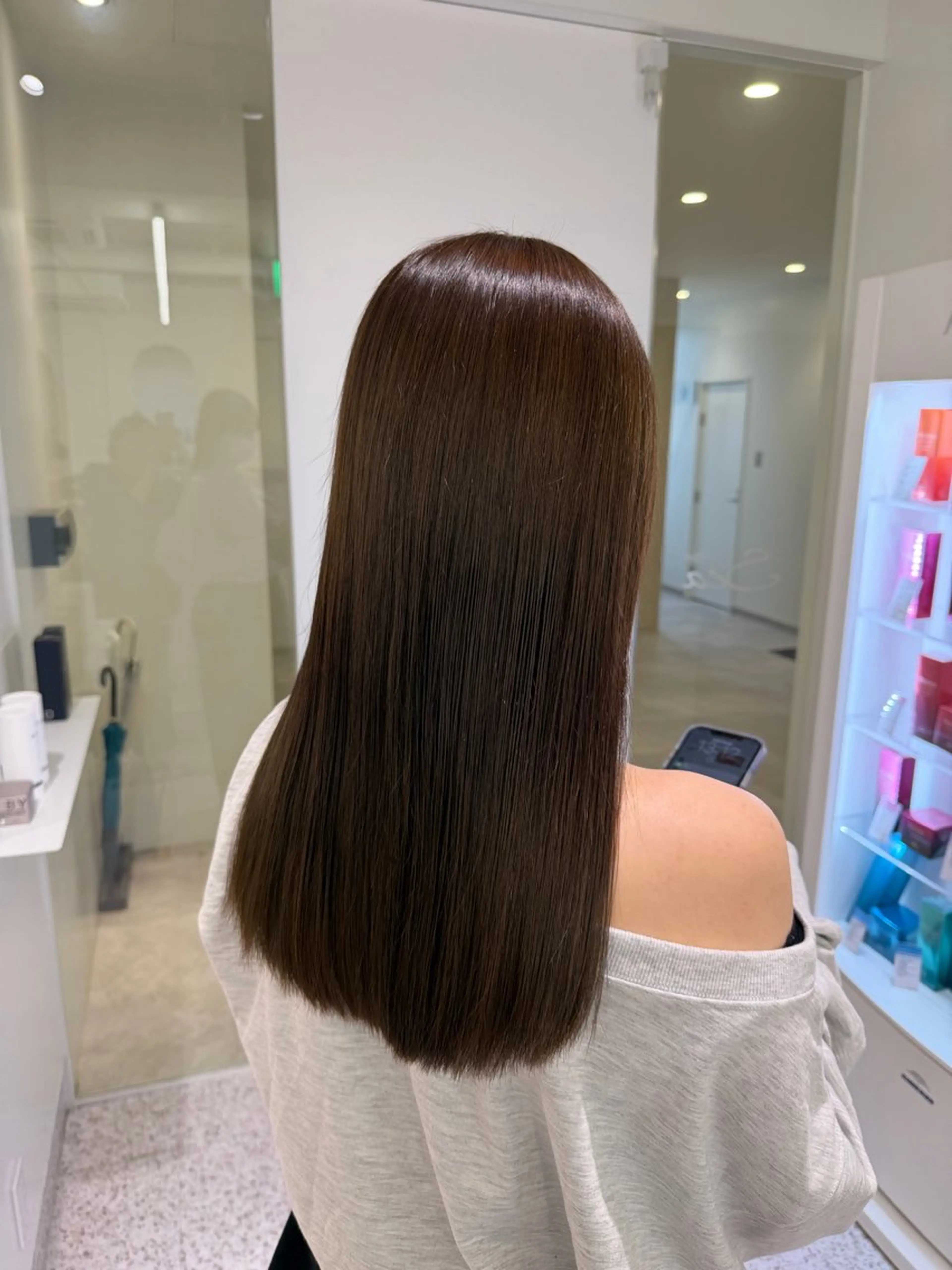 ロング カラー パーマ ヘアアレンジ メンズ キッズ ヘアカラー トリートメント 透明感カラー／ 新潟万代/池野里衣のヘアスタイル