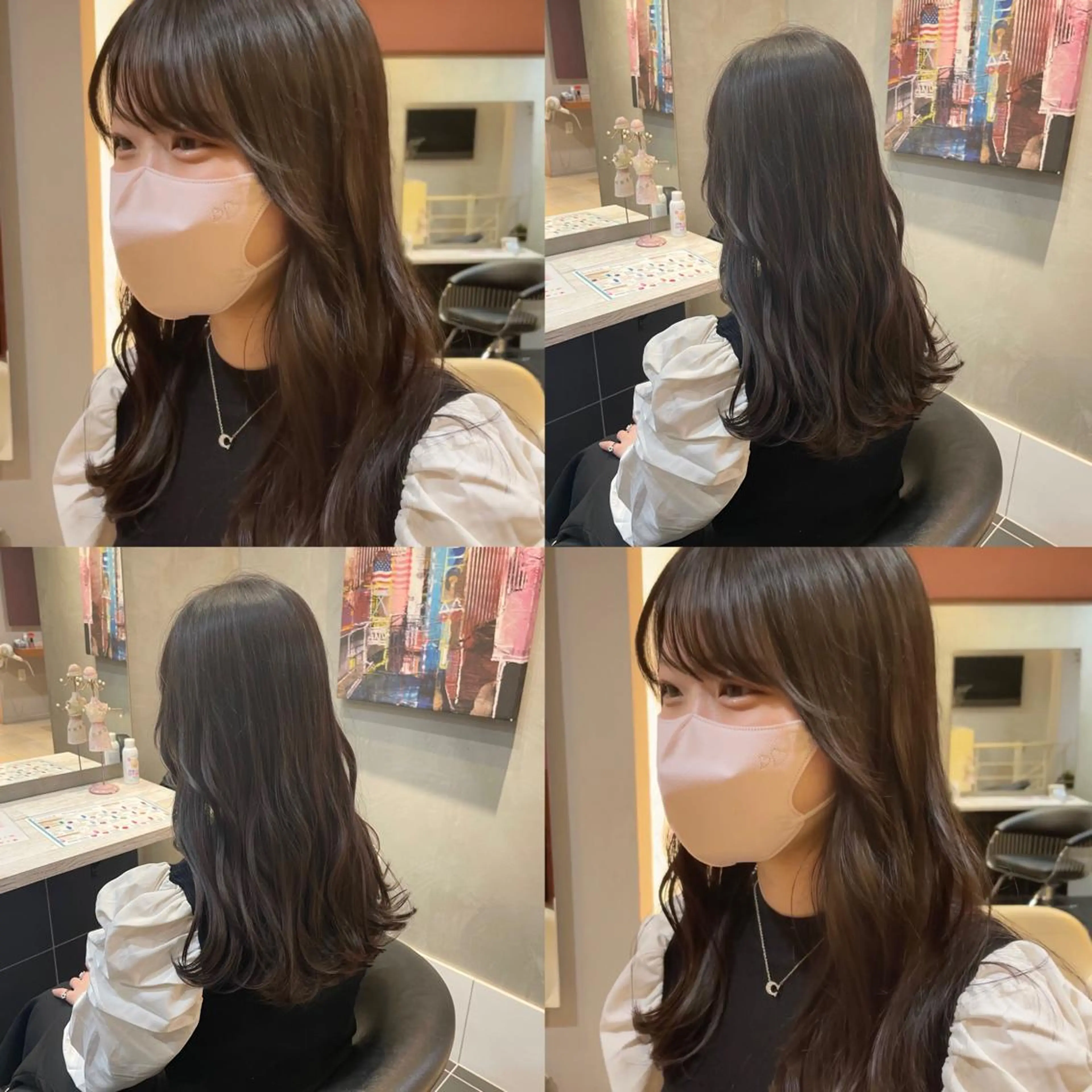 セミロング カラー ヘアアレンジ 顔周りカット HARUKI MINATO Japan SENDAI所属・🌈【透明感・韓国 ヘア】がっきー🌈のヘアスタイル