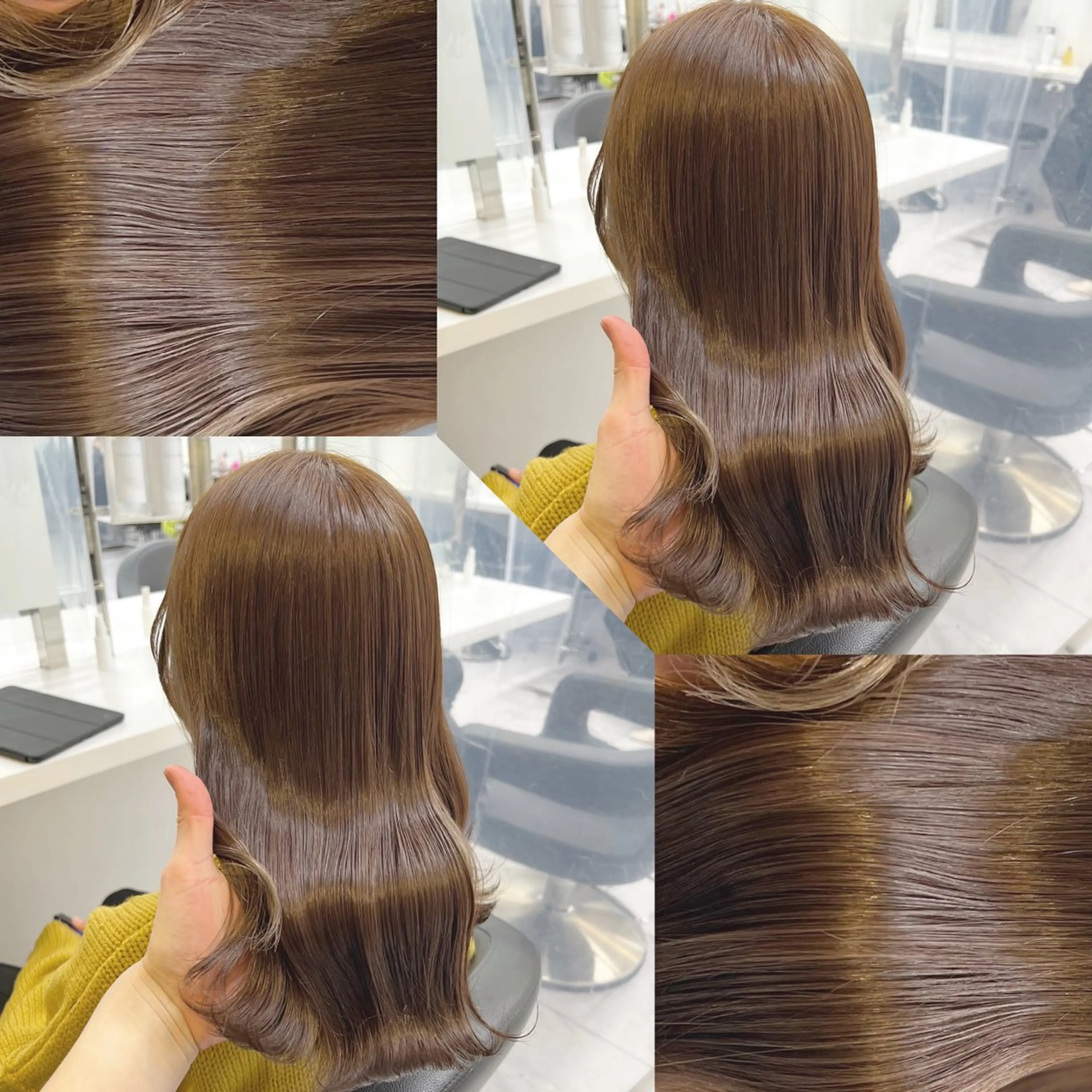 ミディアム カラー ヘアカラー トリートメント ヘッドスパ ヘアセット 韓国風ベージュ🤎 赤みなし🌿横浜🤎のヘアスタイル