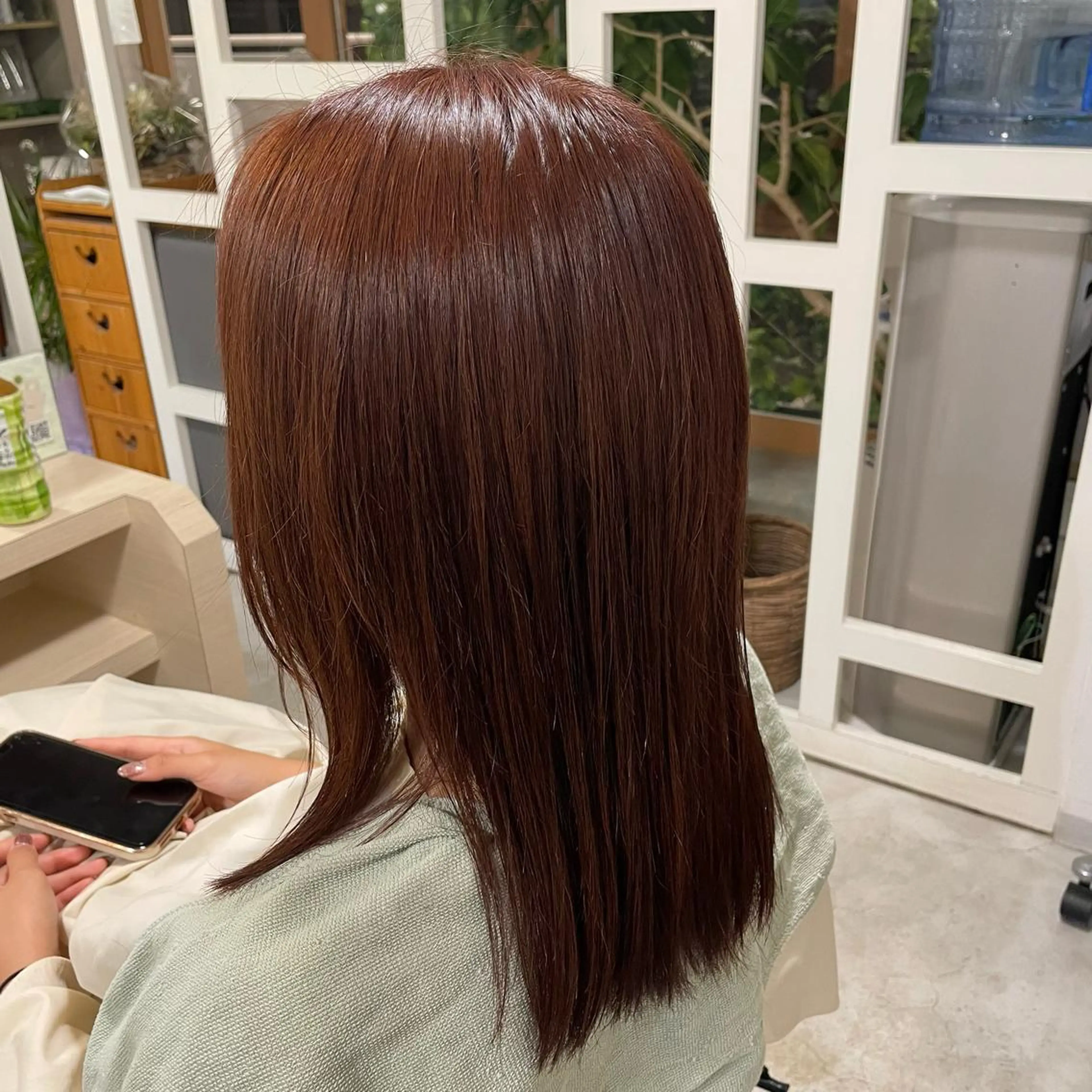 セミロング カラー ピンクカラー ヘアカラー 佐藤 爽香のヘアスタイル