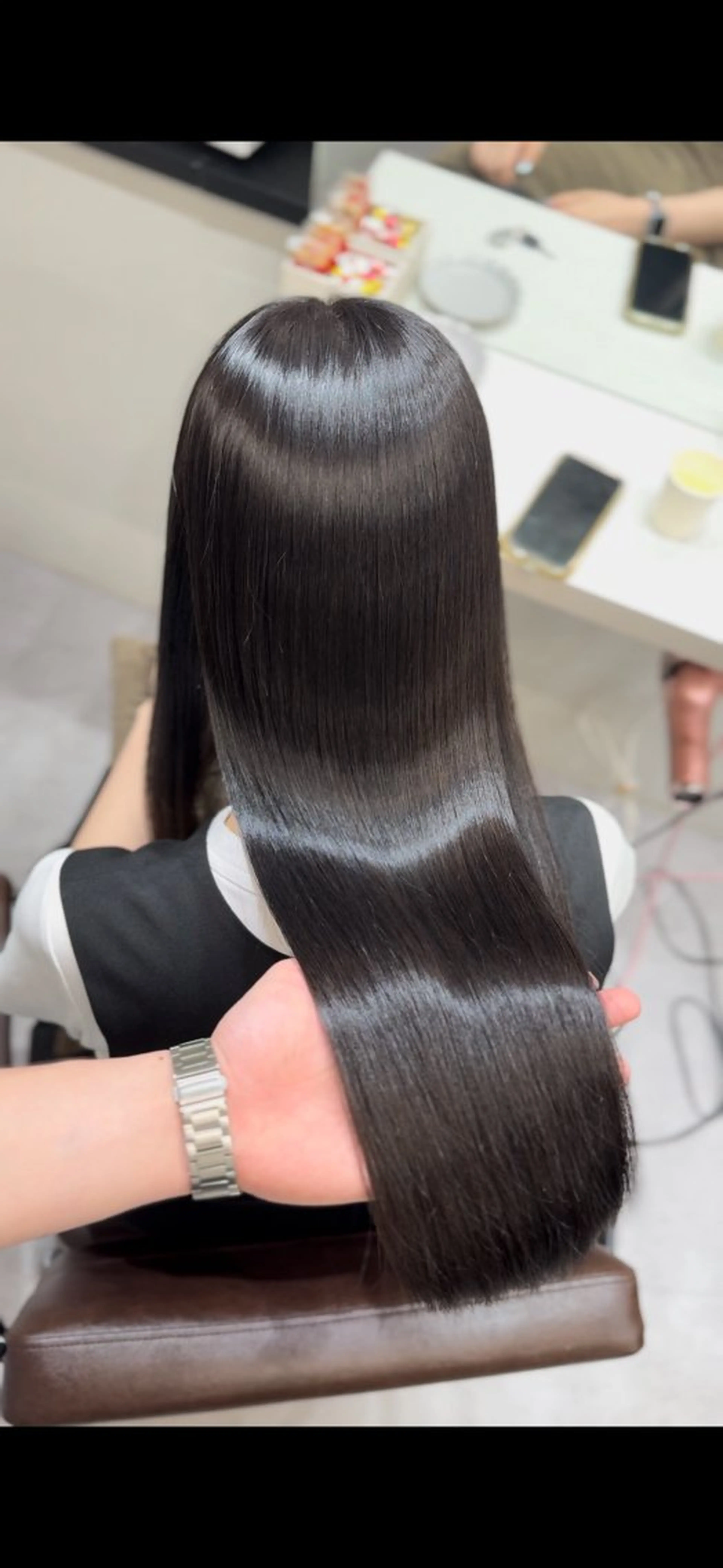 ロング 髪質改善 縮毛矯正 トリートメント 酸性ストレート カット ヘアカラー 縮毛矯正 トリートメント 髪質改善×縮毛矯正 Core梅田　片山のヘアスタイル