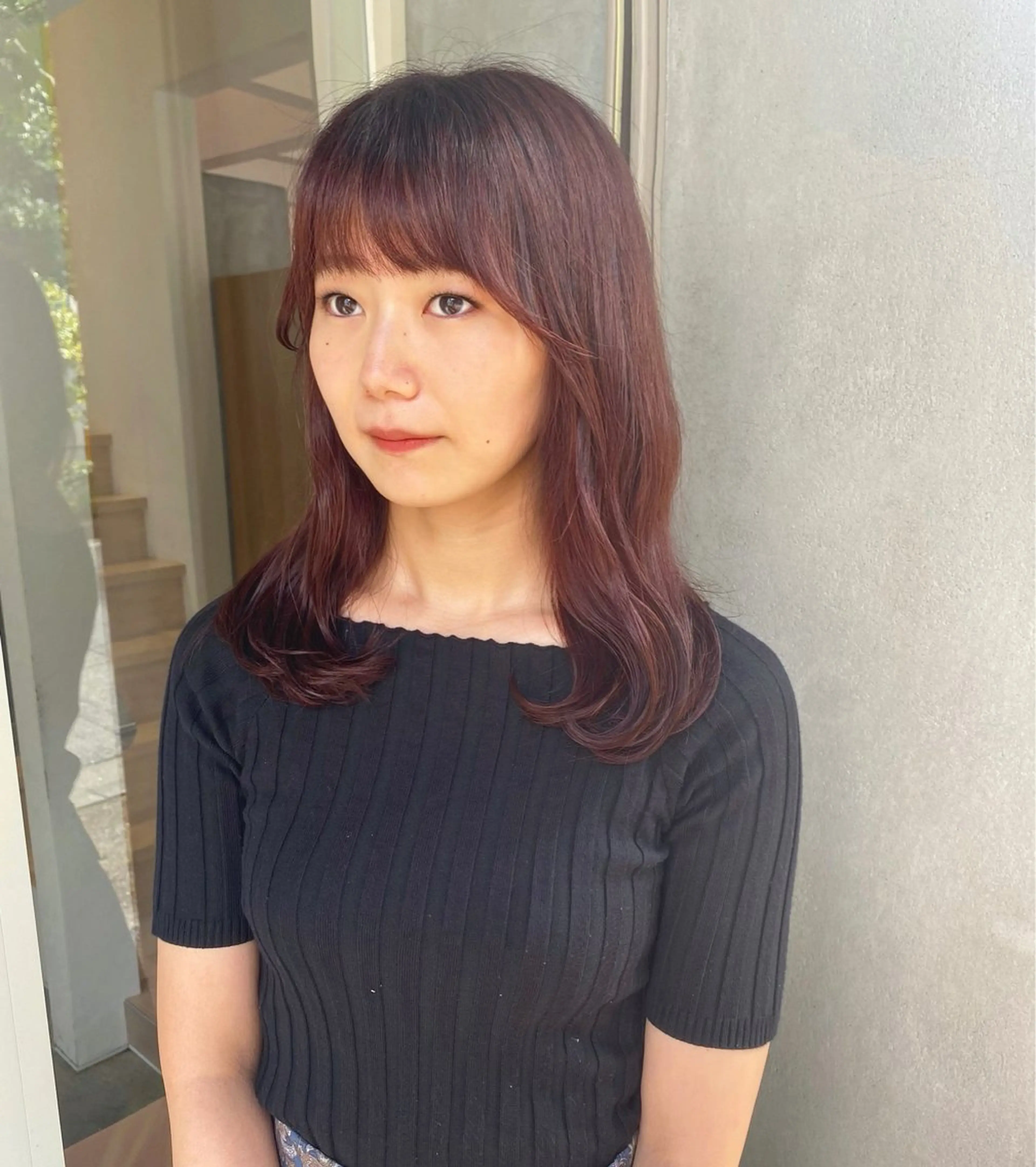 ミディアム カラー ブラウンカラー トリートメント カット ヘアカラー トリートメント SHICENEケイ レイヤーカット🦋のヘアスタイル