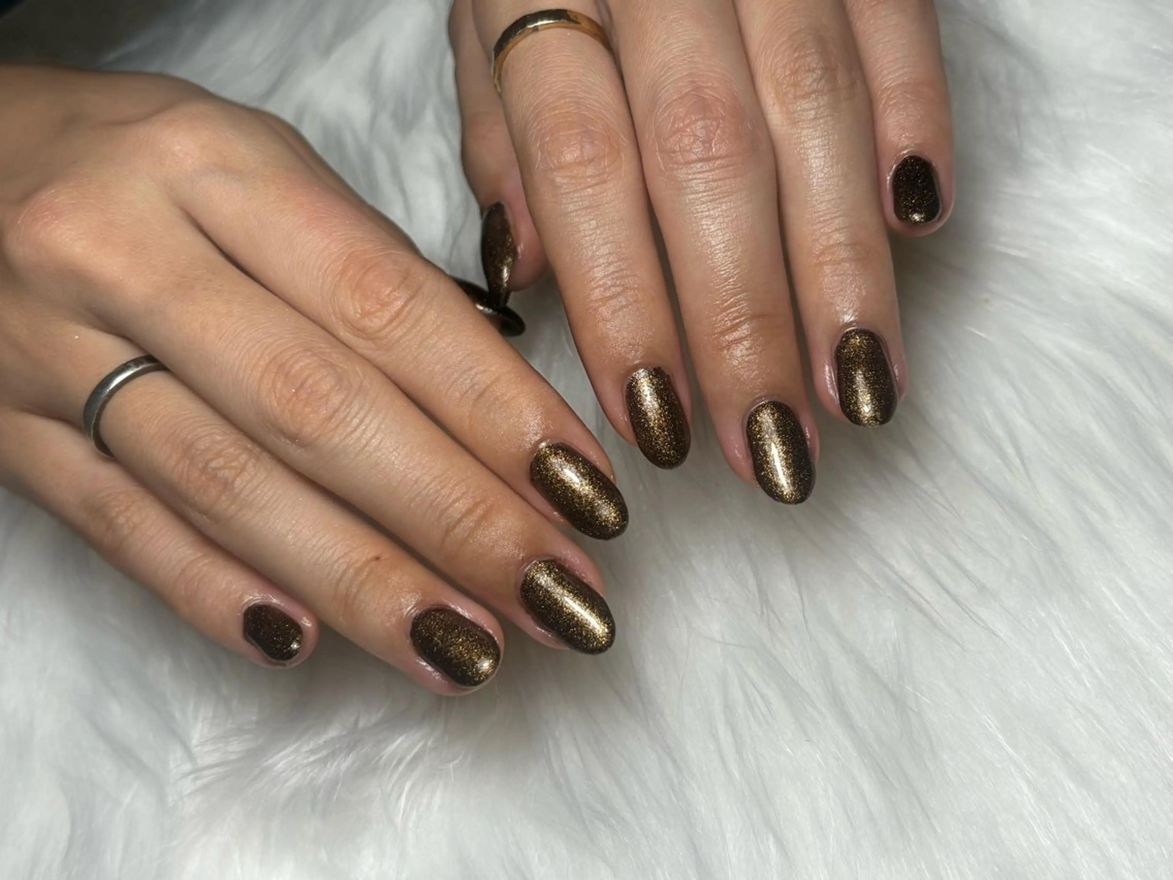 ネイル ブラウン ミラーネイル ハンドネイル MIKA ♡のネイルデザイン