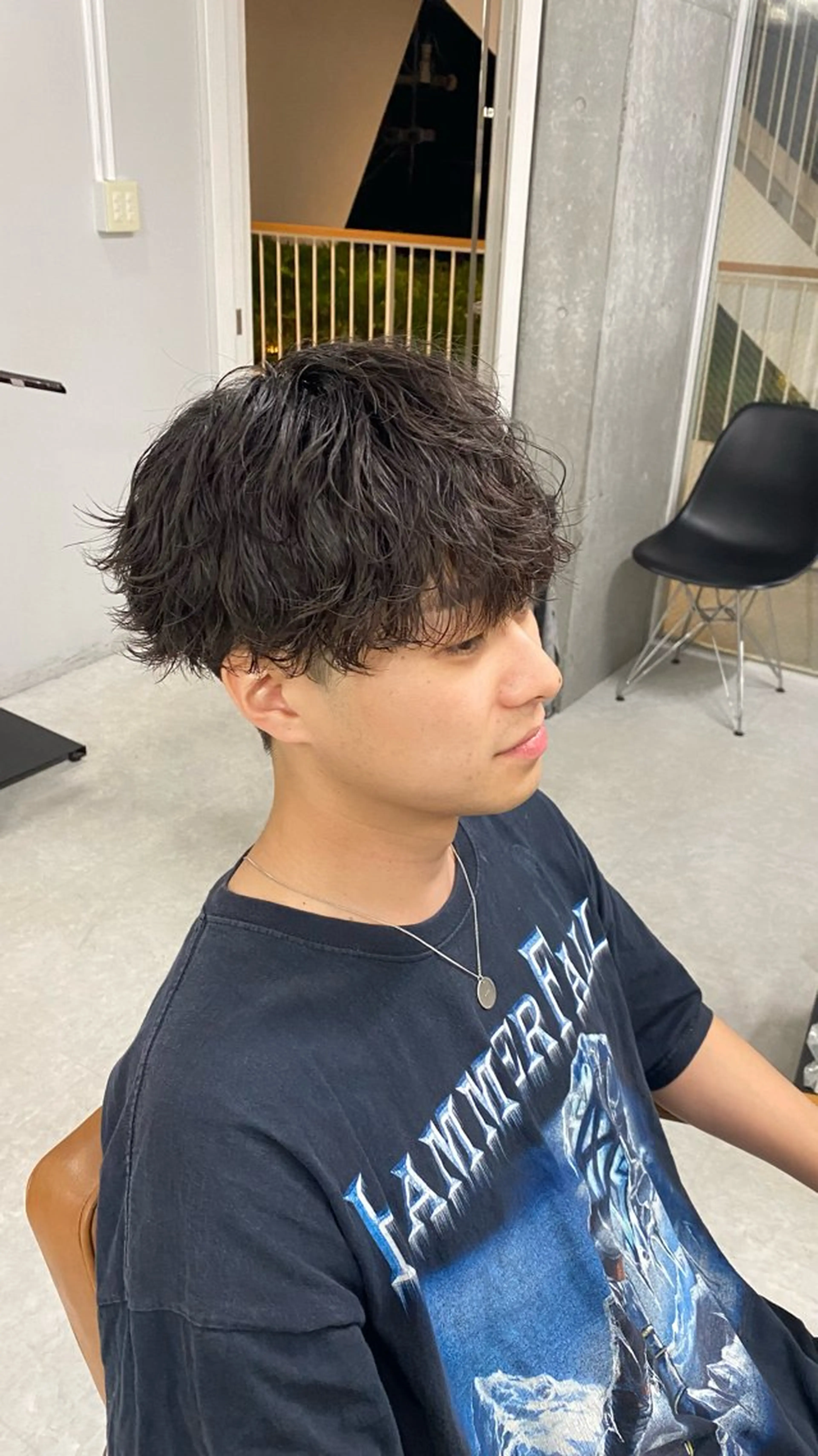 ショート カラー パーマ メンズ 波巻きパーマ パーマ メンズカット メンズパーマヤマザキのヘアスタイル