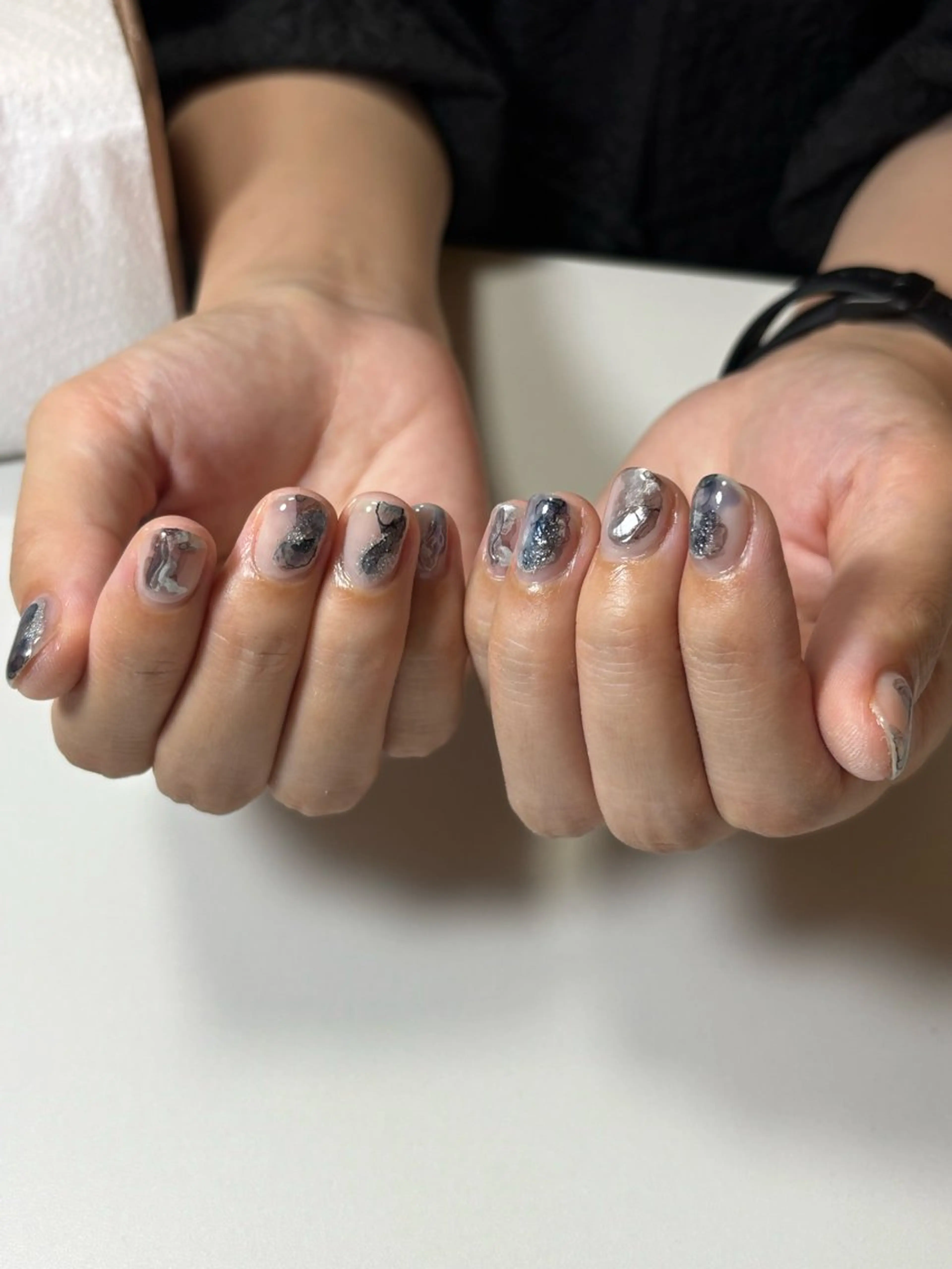 ネイル アートネイル ネイビー ハンドネイル kotone / tone 倉敷のネイルデザイン