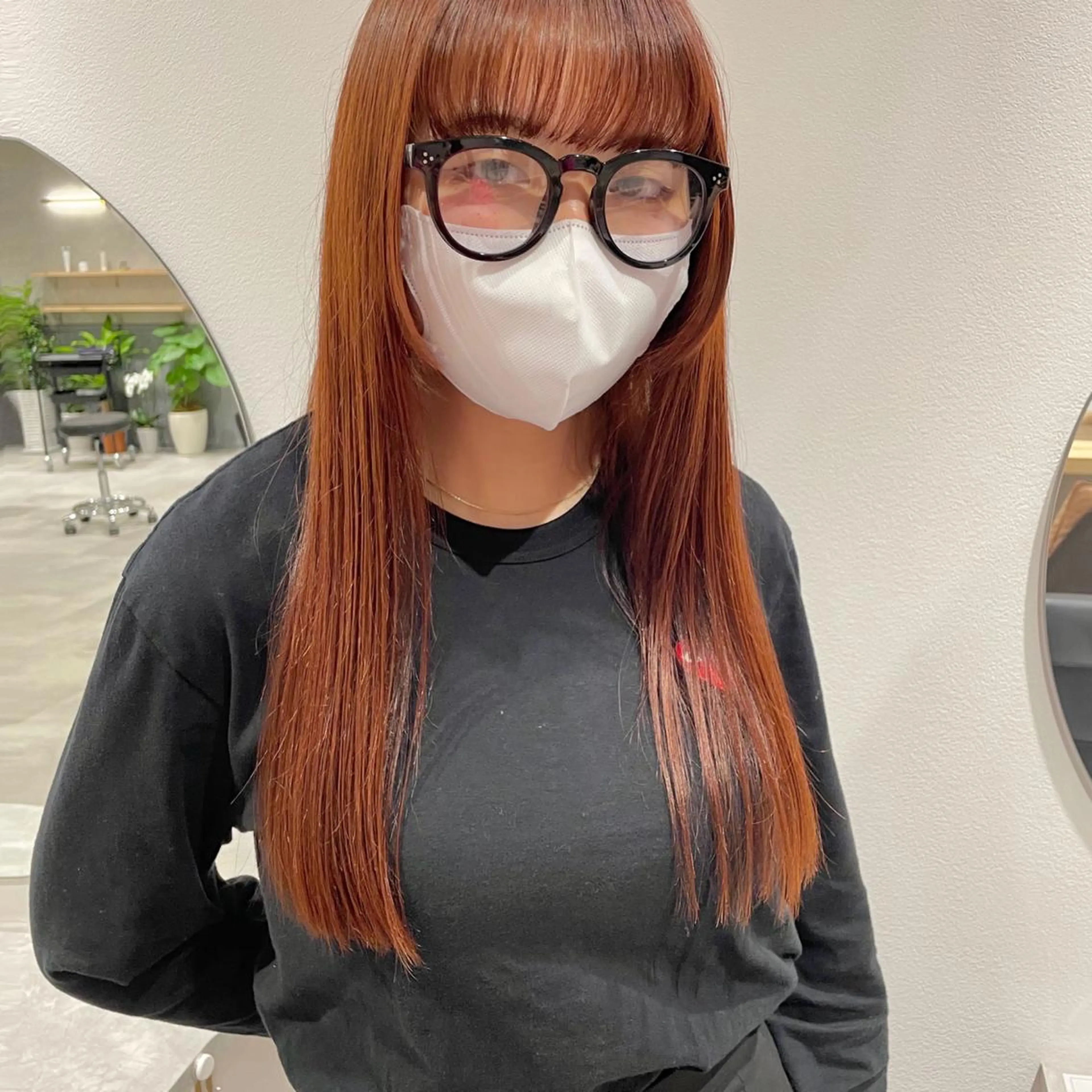 ロング カラー カット ヘアカラー トリートメント 🍊暖色×顔周り 🍊cocoroのヘアスタイル