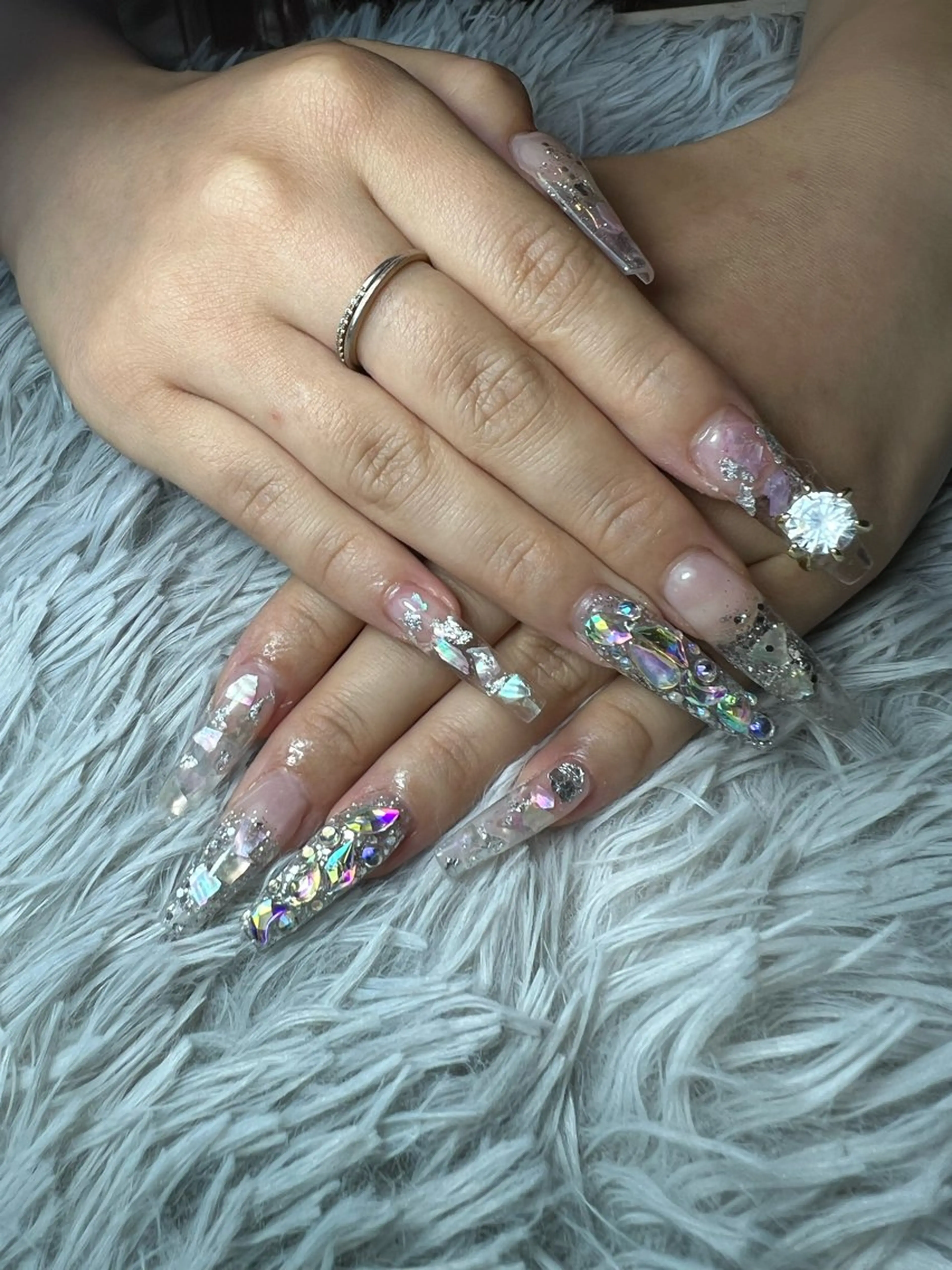 ネイル クリアネイル スカルプネイル ハンドネイル シェヌネイル JURAのネイルデザイン