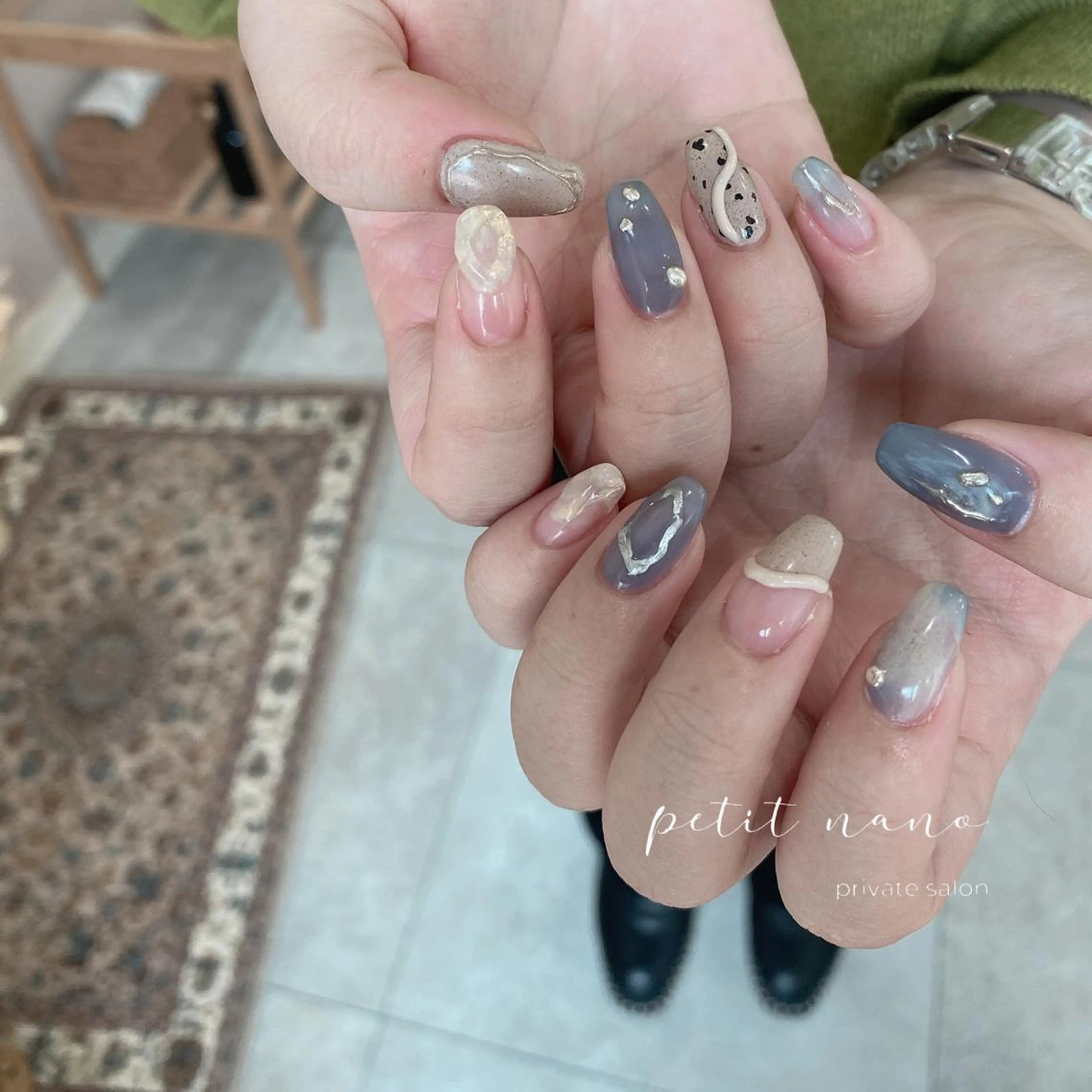 ネイル フットネイル ジェルネイル ニュアンスネイル パラジェル ショートネイル nail‪◯ petitnanoのネイルデザイン