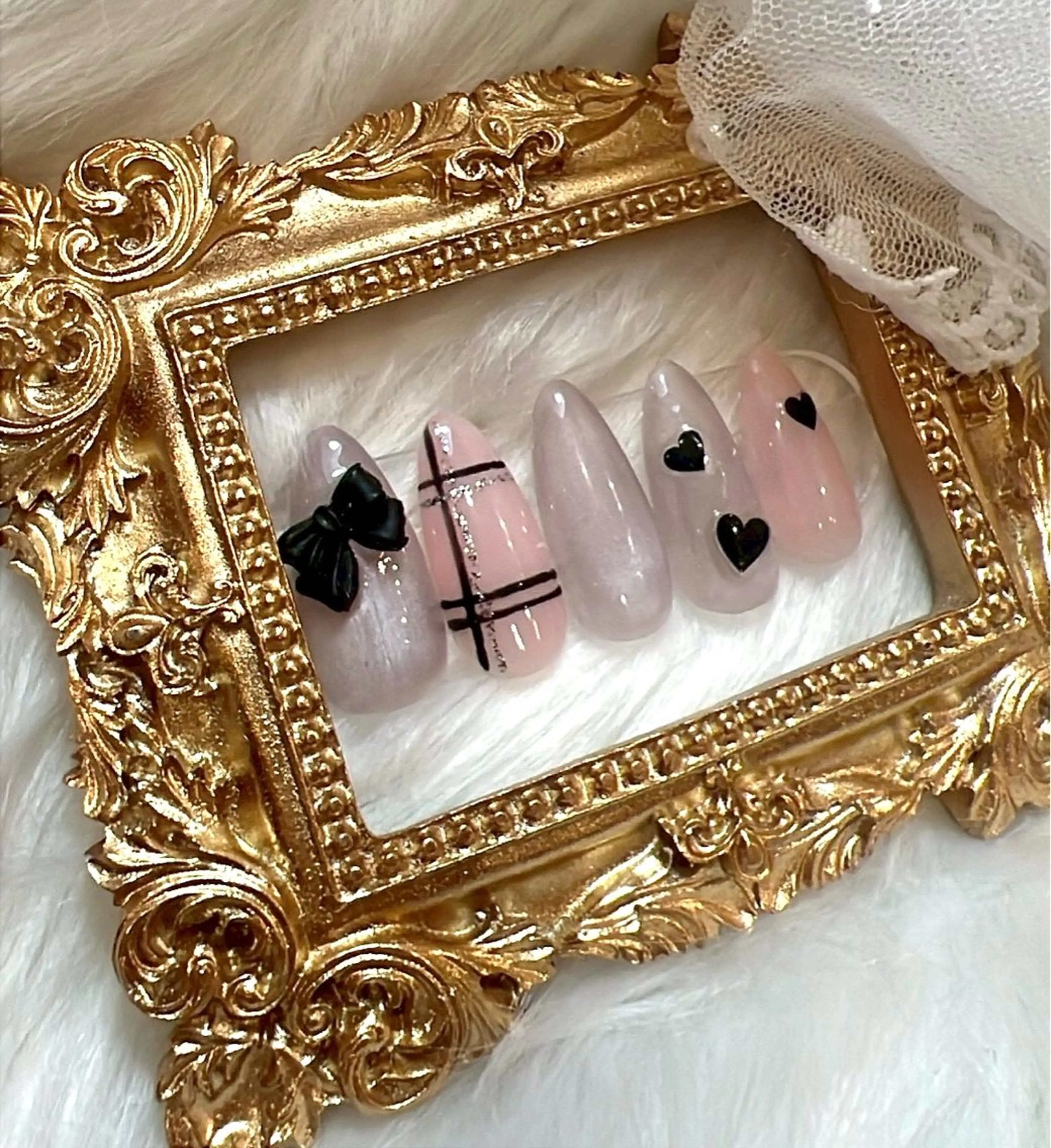 ネイル ハンドネイル LIB VALLA Yuri🍭🖤のネイルデザイン