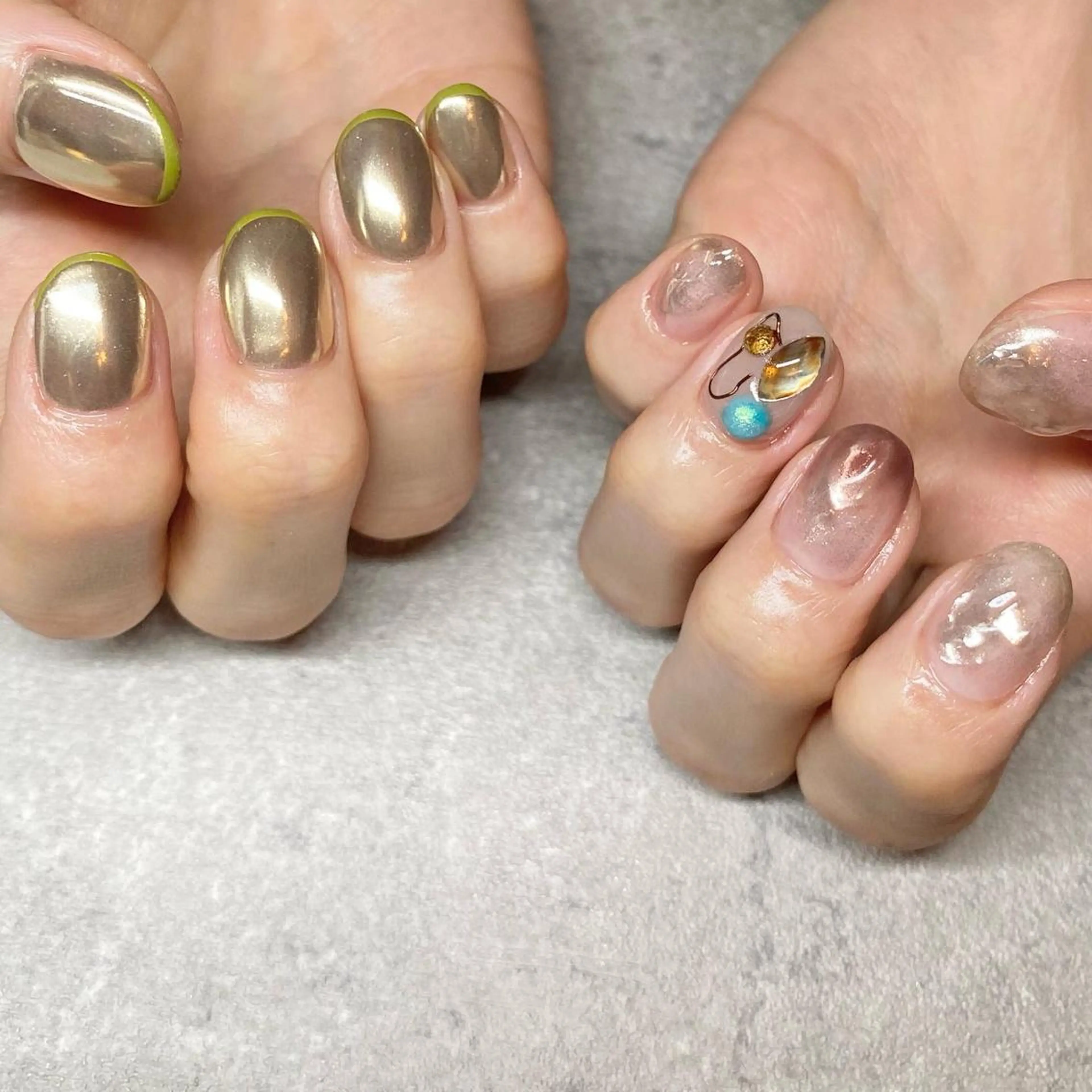 ネイル アートネイル ニュアンスネイル 春ネイル 夏ネイル ハンドネイル 山田 貴子のネイルデザイン