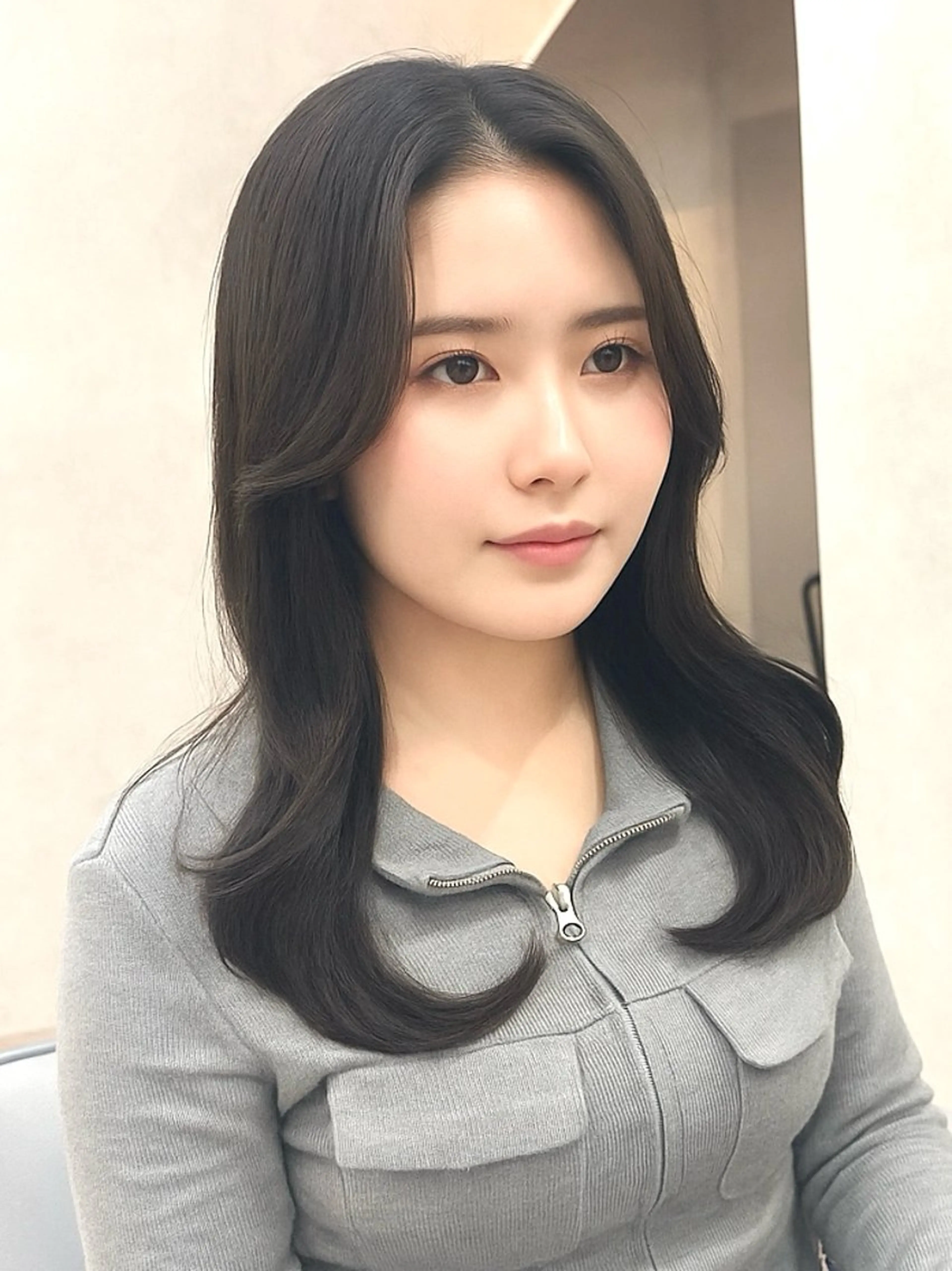 セミロング カット ヘアカラー トリートメント ✨韓国ヘア✨ レイヤー✂️鎌倉楓麻のヘアスタイル