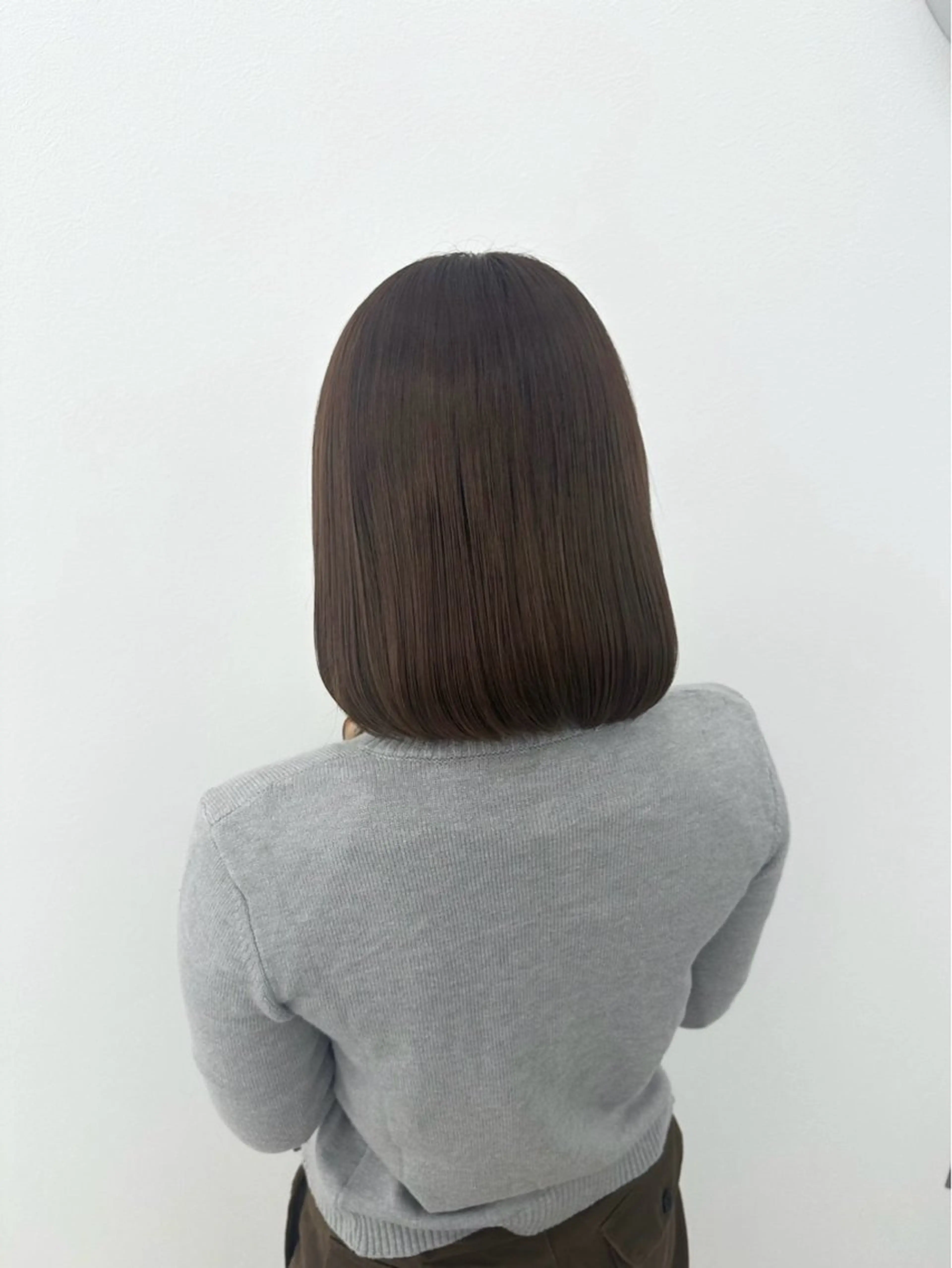 ミディアム カラー ブラウンカラー ショコラブラウン 透明感カラー ボブ ヘアカラー トリートメント 田辺 愛莉のヘアスタイル