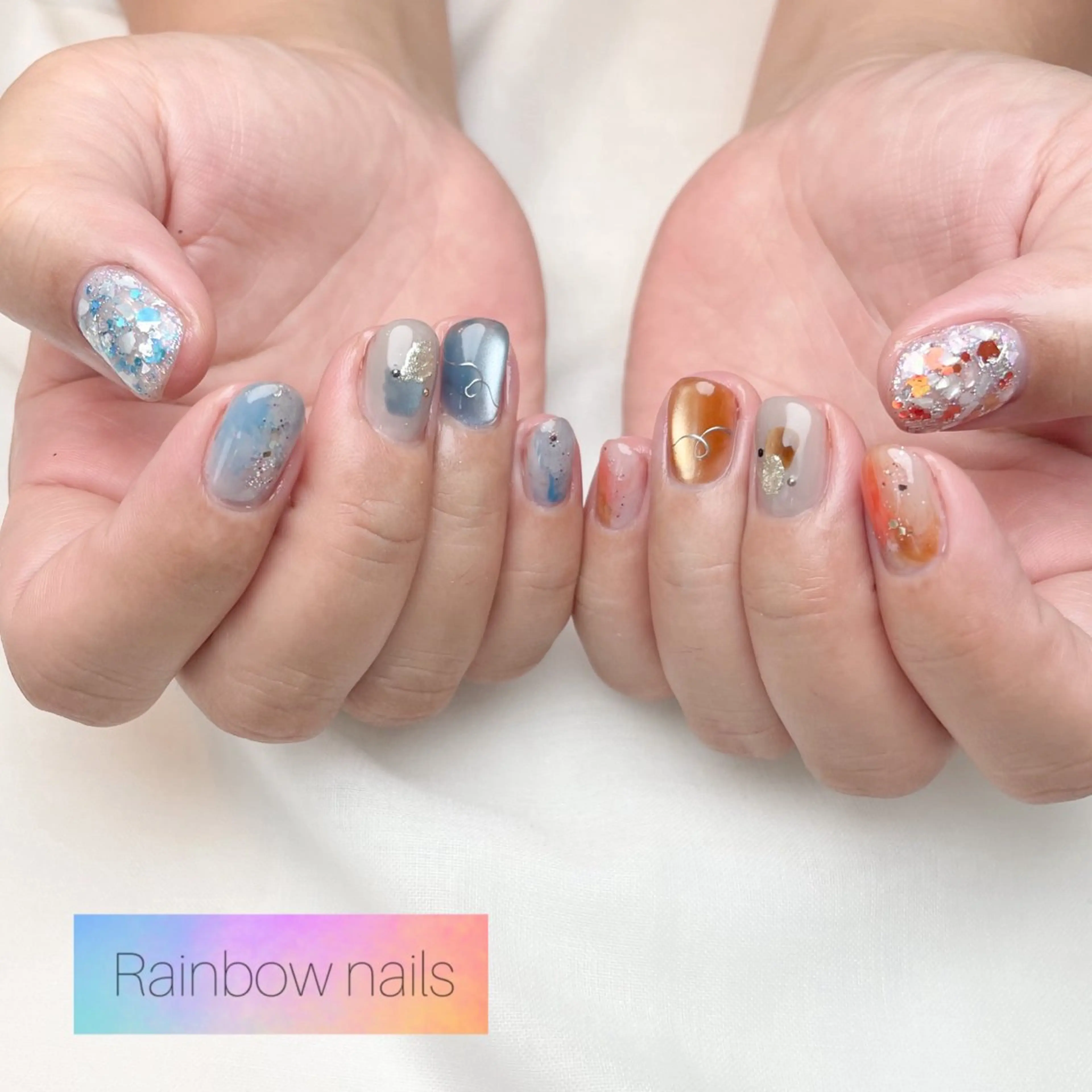 ネイル Rainbow nailsくろちゃんのネイルデザイン