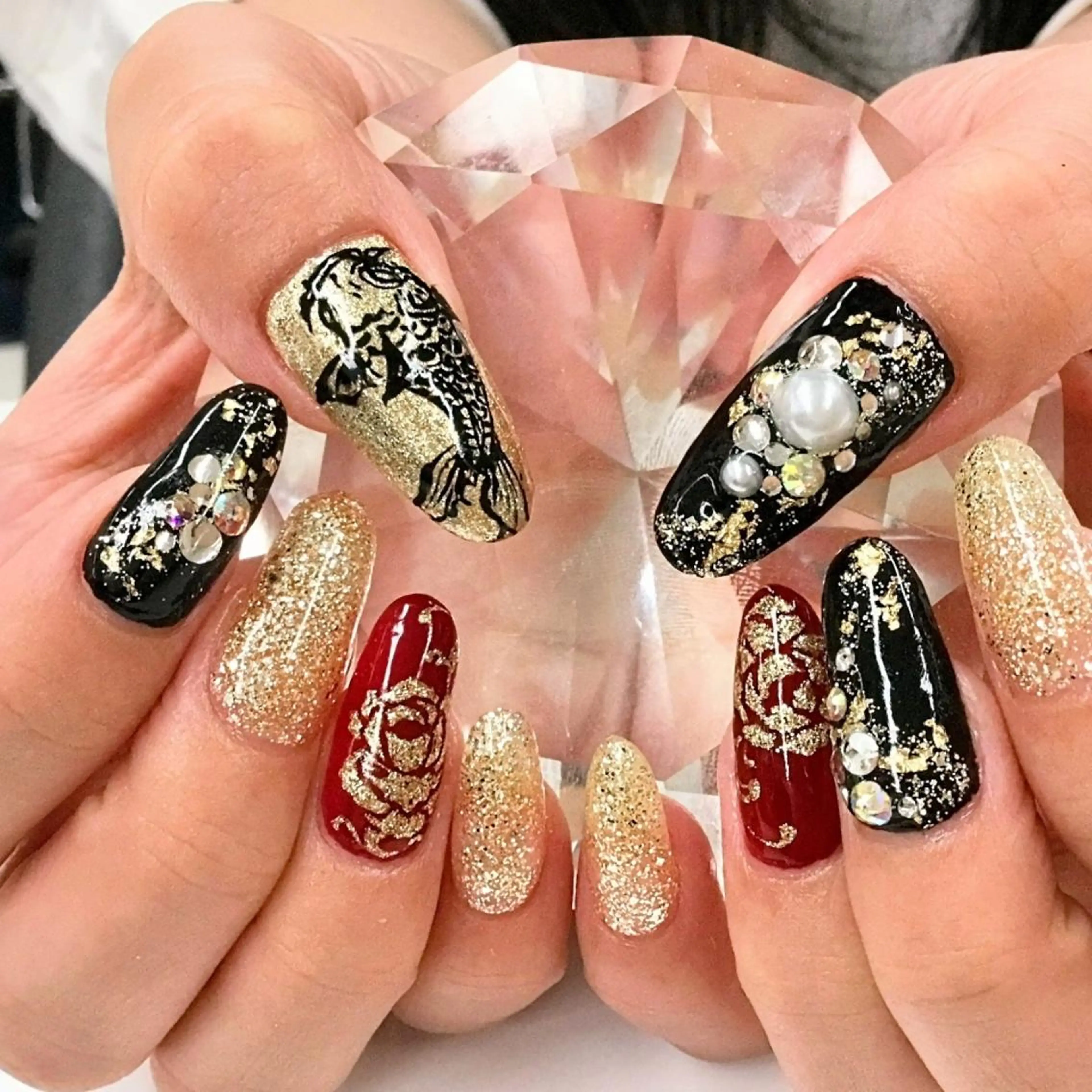 ネイル 成人式 AQUA NAIL所属・AQUA NAILのネイルデザイン