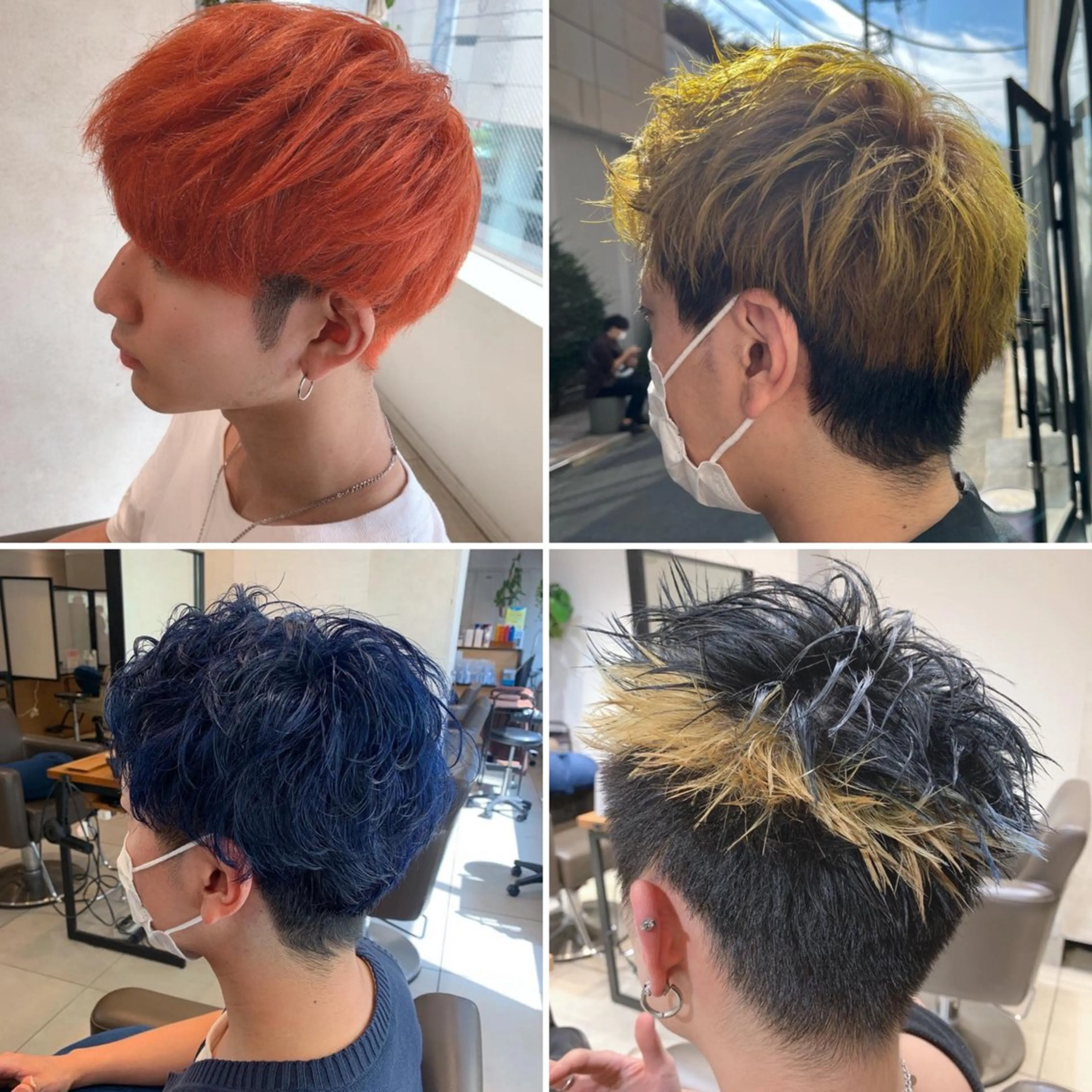 ショート カラー メンズ 🌿earth亀有店 【緑髪のノブ】🌿のヘアスタイル