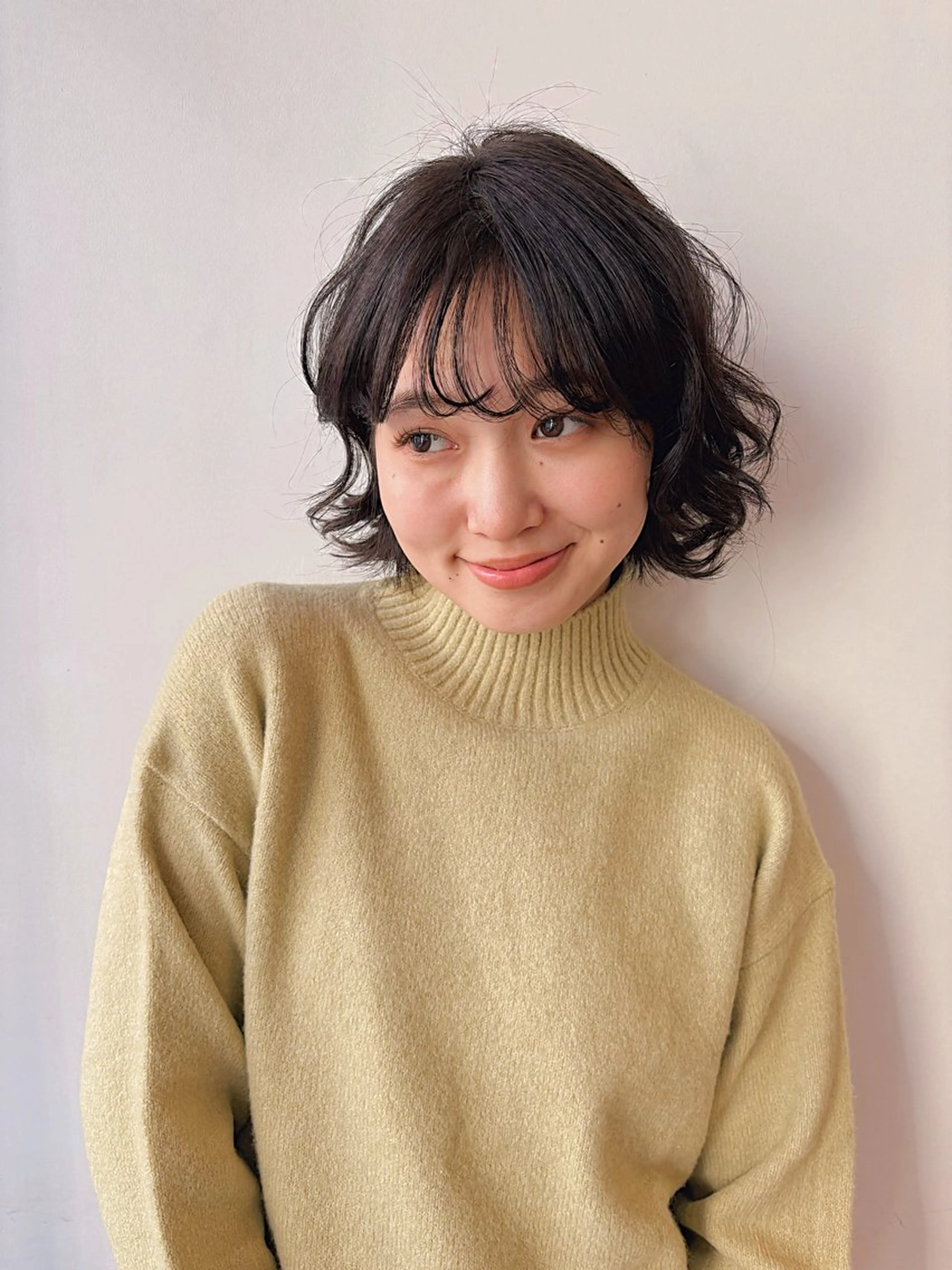 ミディアム パーマ ミディアムパーマ ボブ カット パーマ トリートメント はじめてパーマ/ 親しみやすさ/さくらのヘアスタイル